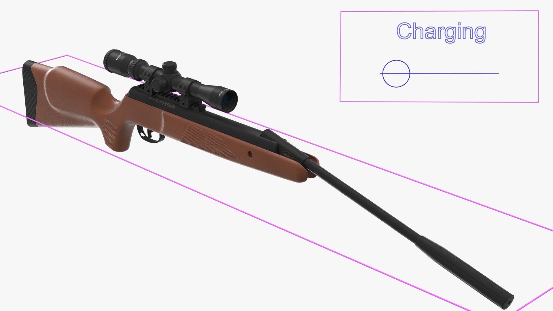 3D model Crosman Nitro Venom Break Barrel Air Rifle with Scope Rigged