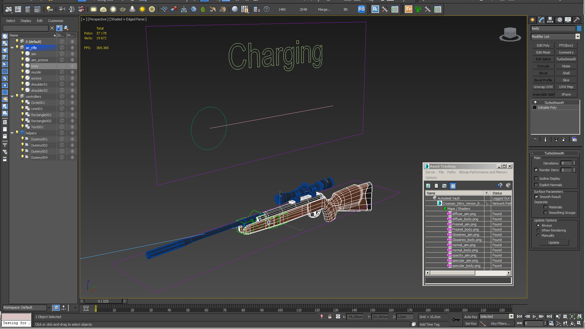 3D model Crosman Nitro Venom Break Barrel Air Rifle with Scope Rigged