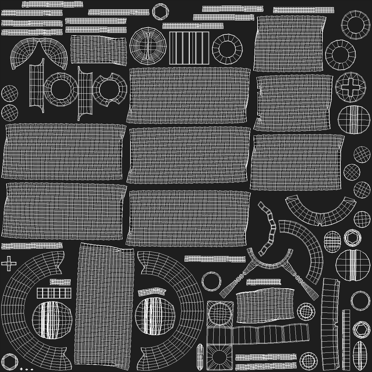 3D Chromed Steel Screw Kit model