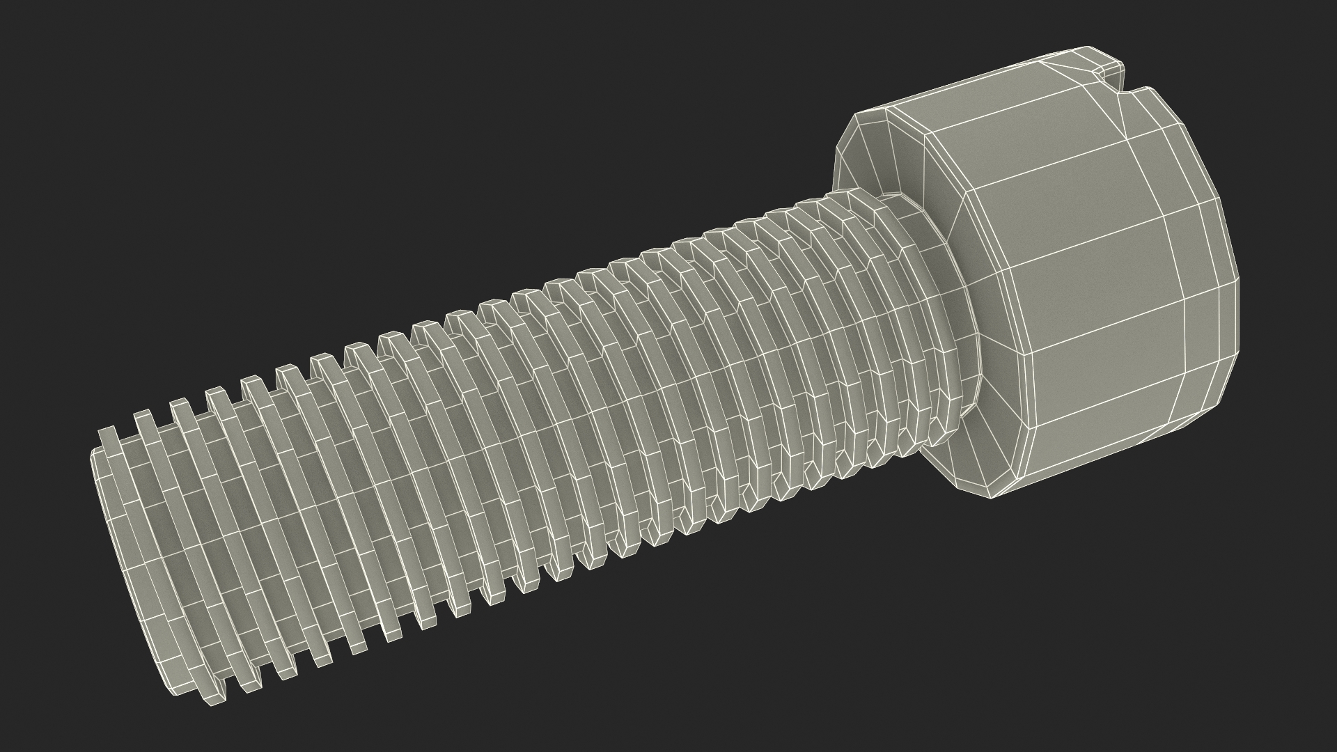 3D Chromed Steel Screw Kit model
