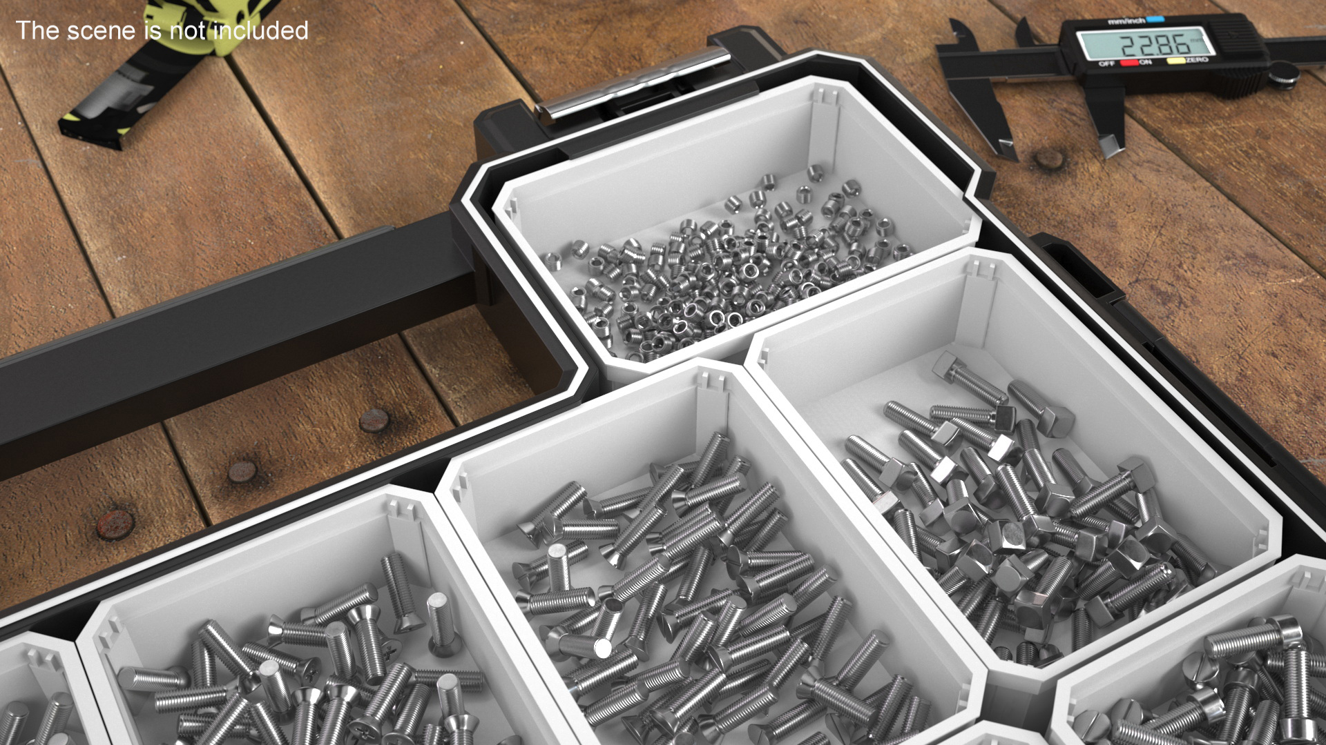 3D Chromed Steel Screw Kit model