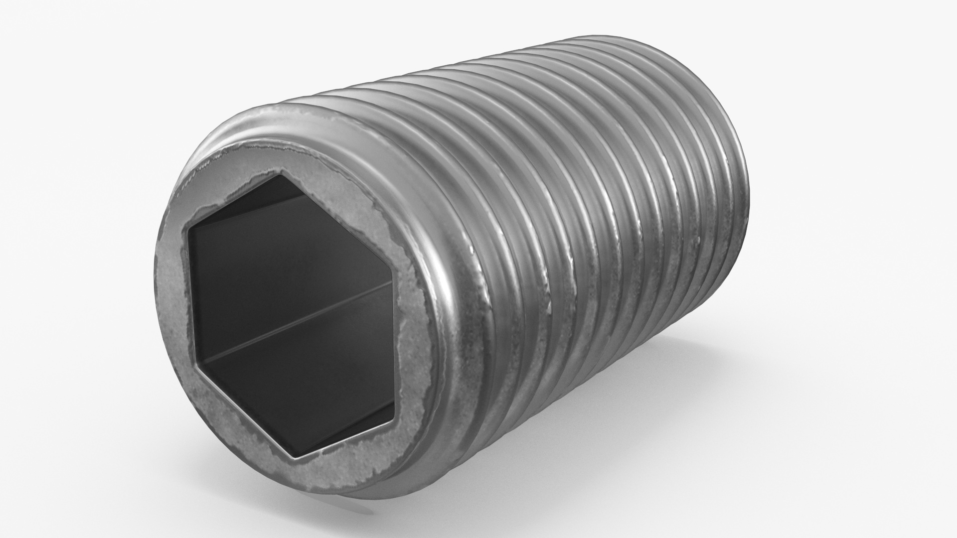 3D Chromed Steel Screw Kit model