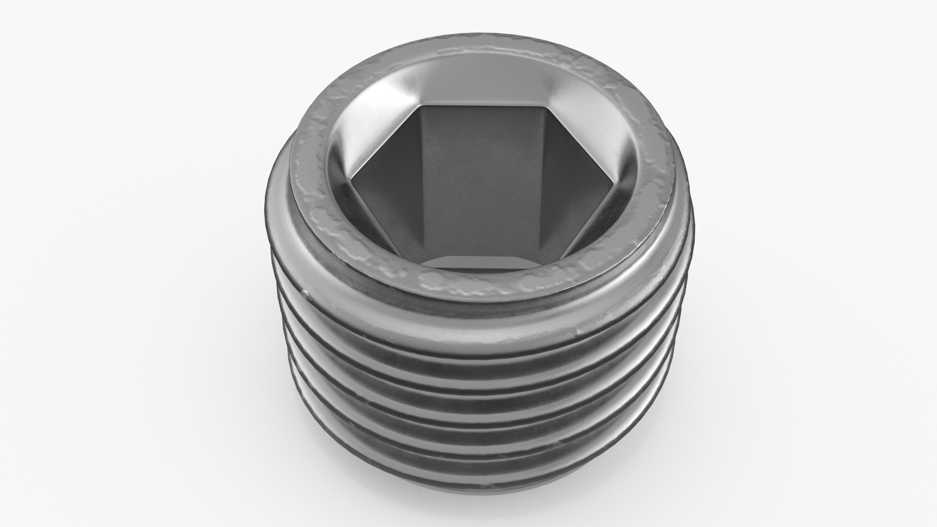 3D Chromed Steel Screw Kit model