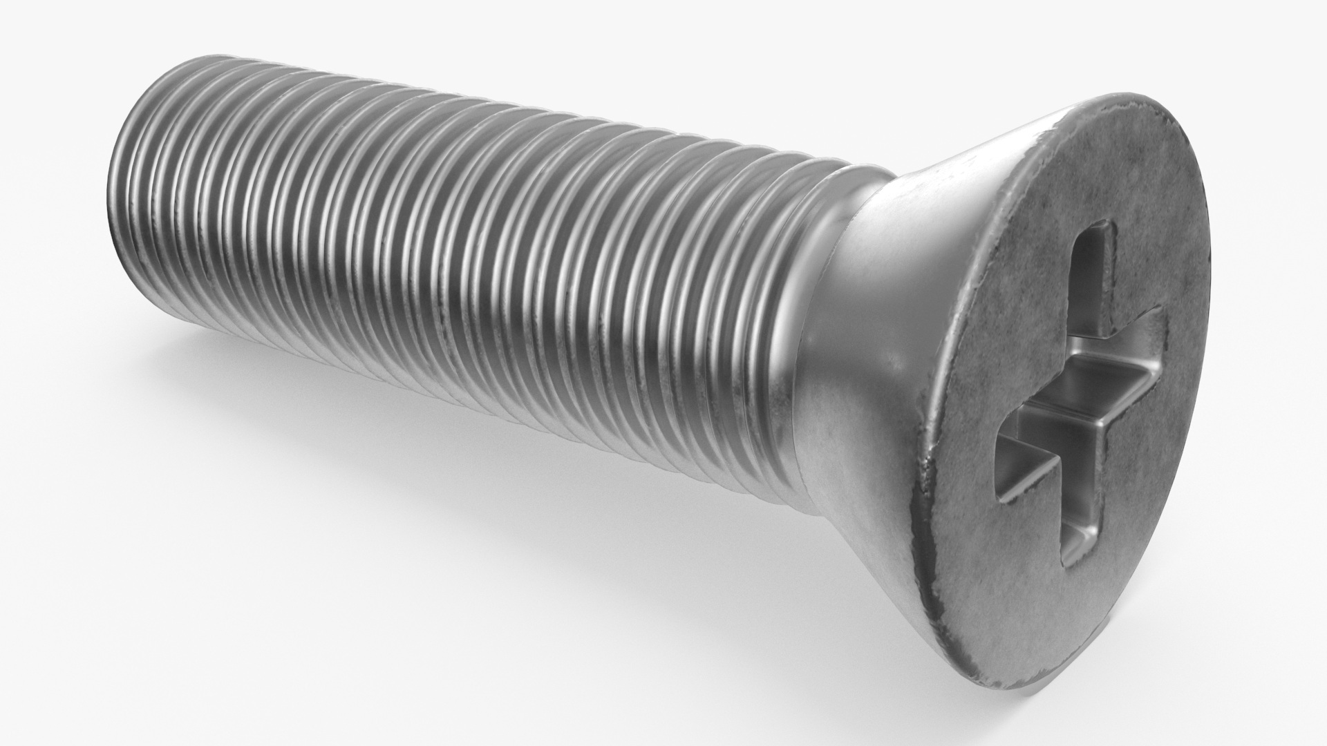 3D Chromed Steel Screw Kit model