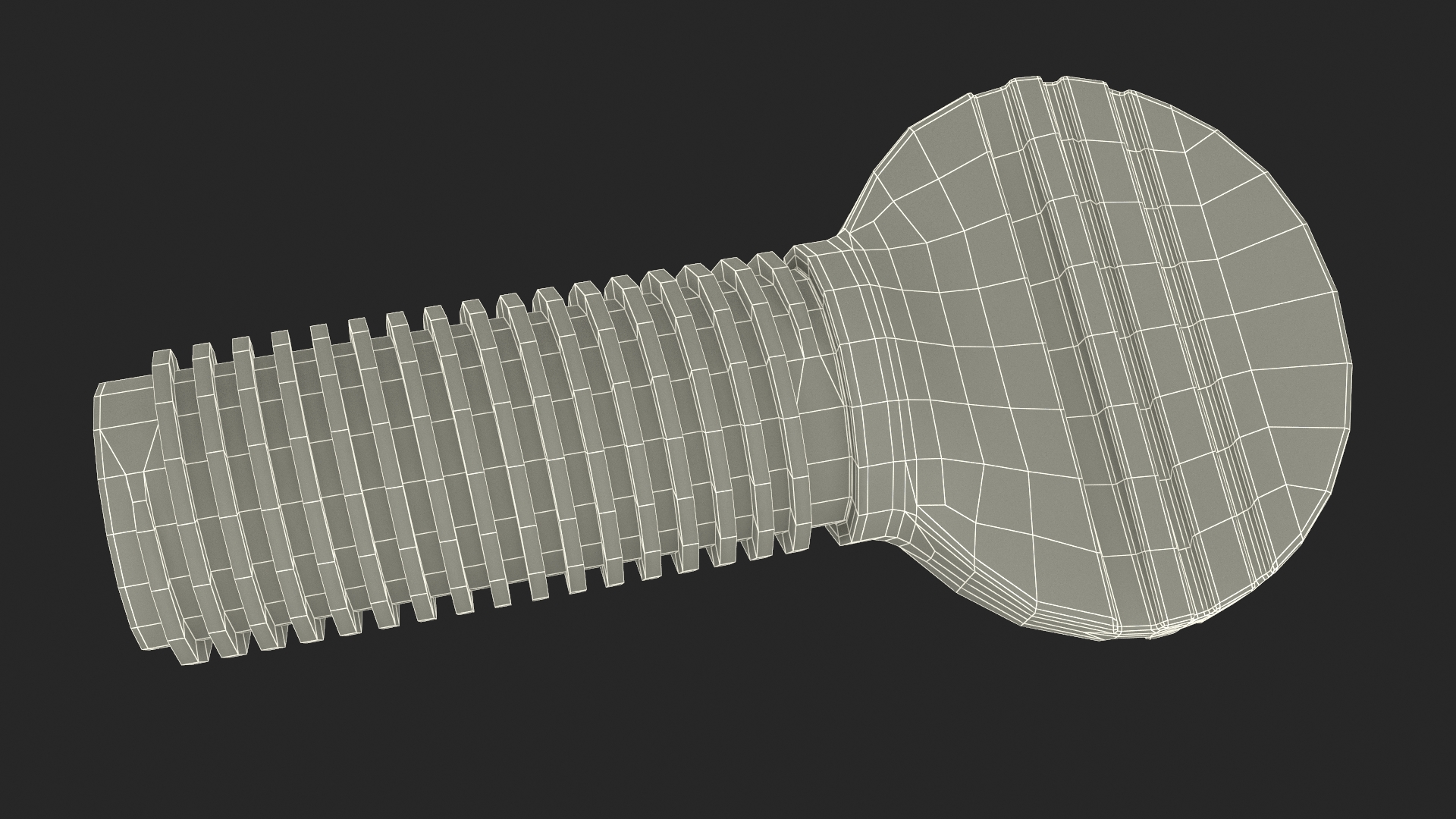 3D Chromed Steel Screw Kit model