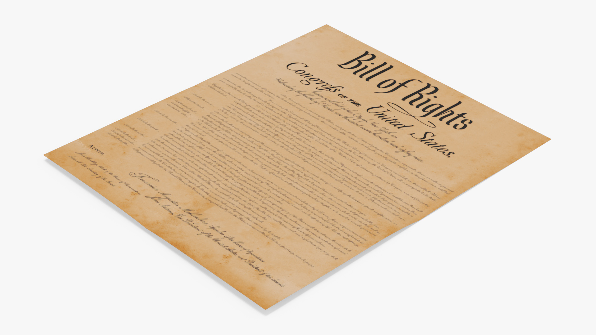 United States Bill of Rights Manuscript - view 2