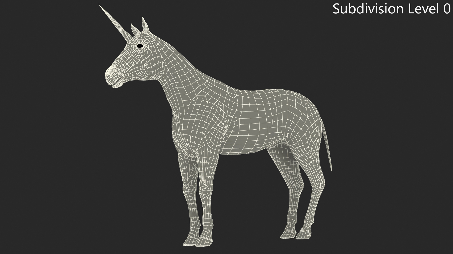 White Unicorn with Fur 3D