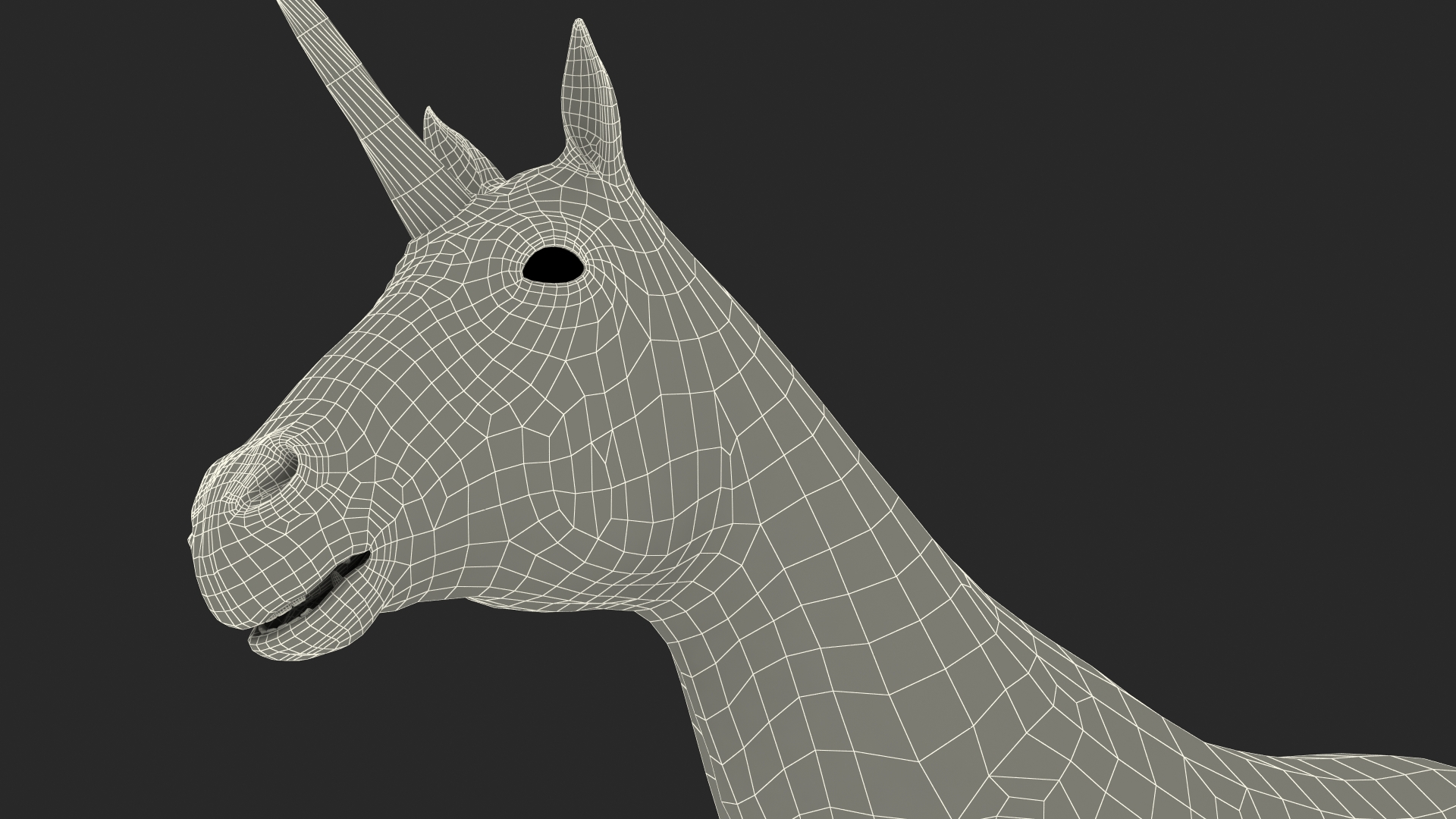 White Unicorn with Fur 3D