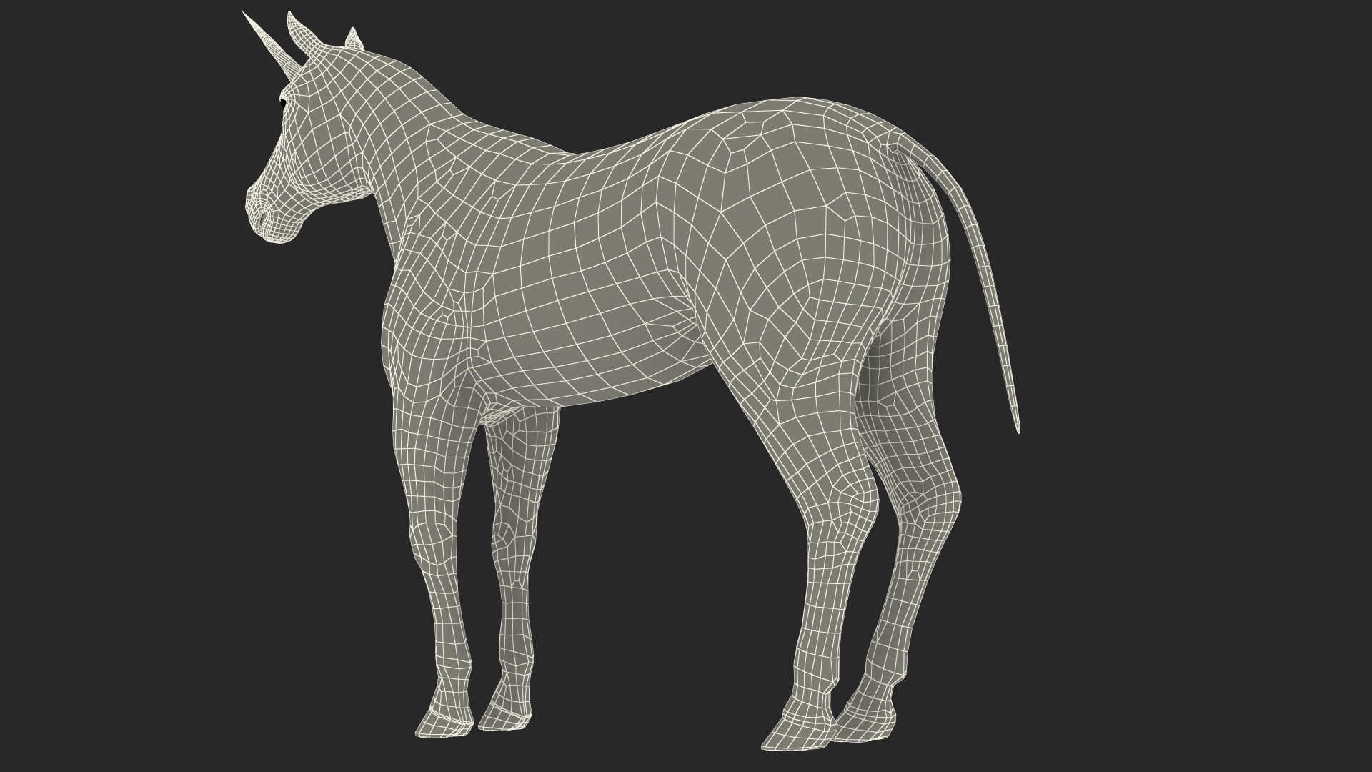 White Unicorn with Fur 3D