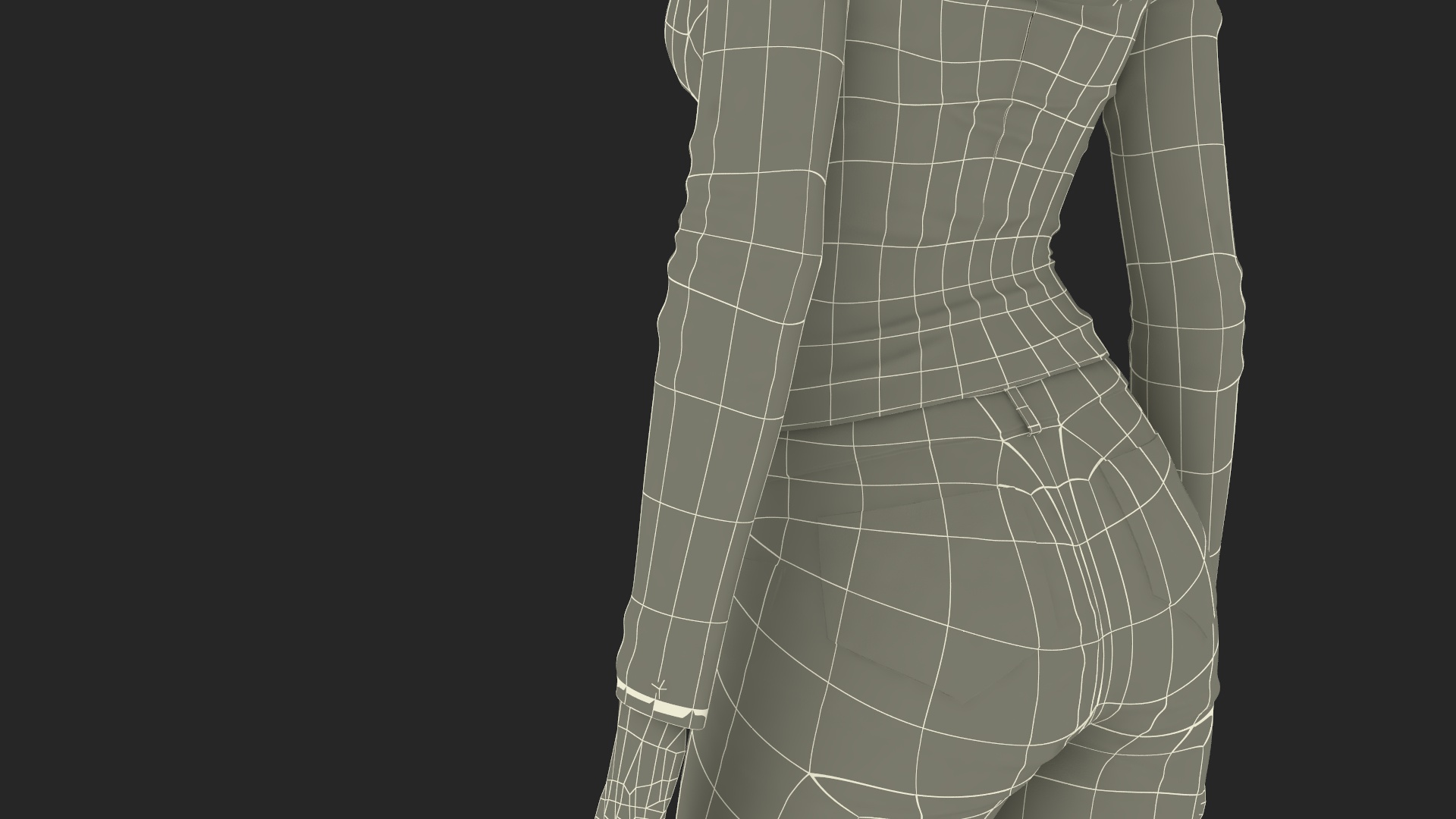 Fashionable European Woman with Handbag 3D model