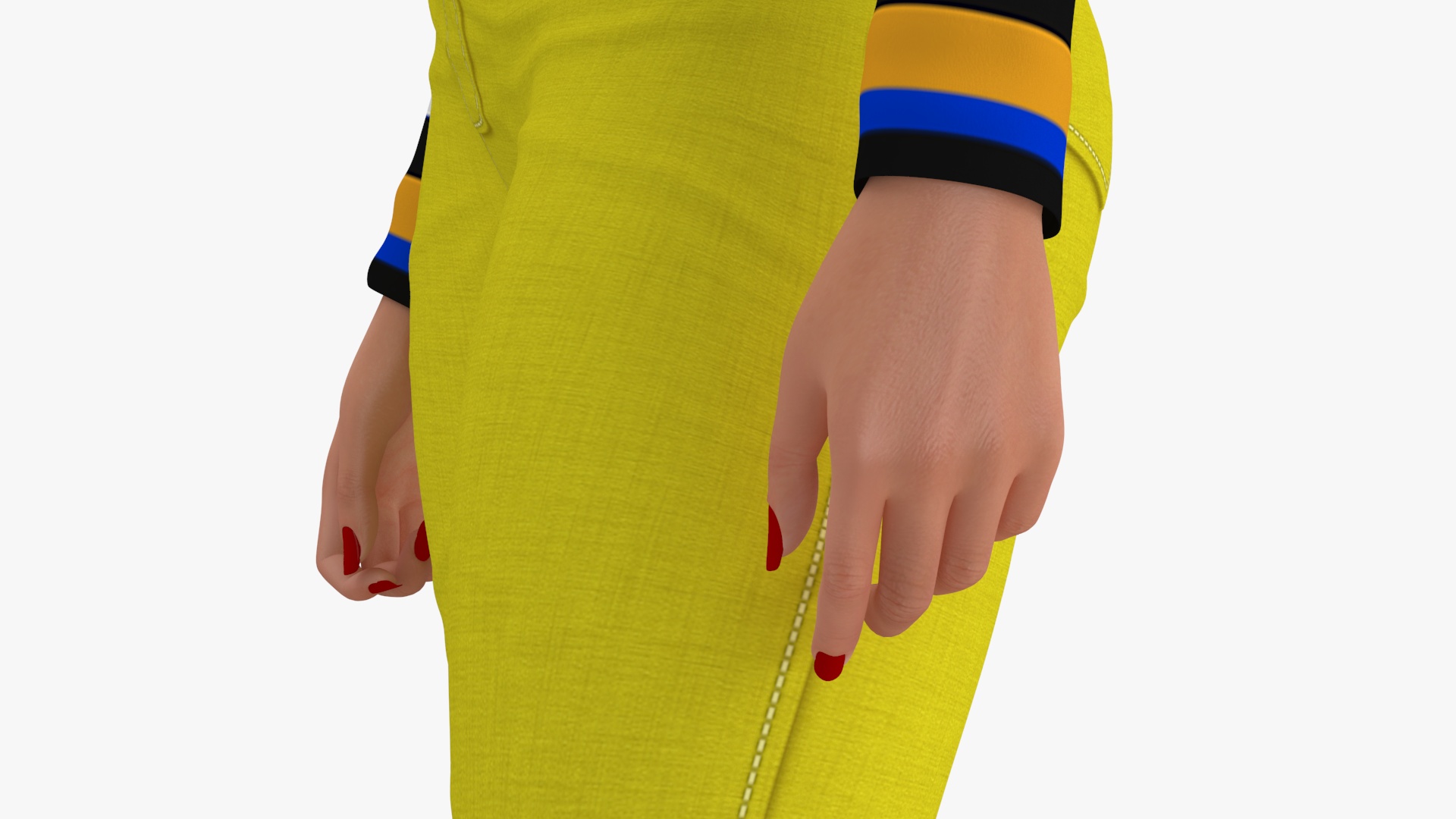 Fashionable European Woman with Handbag 3D model