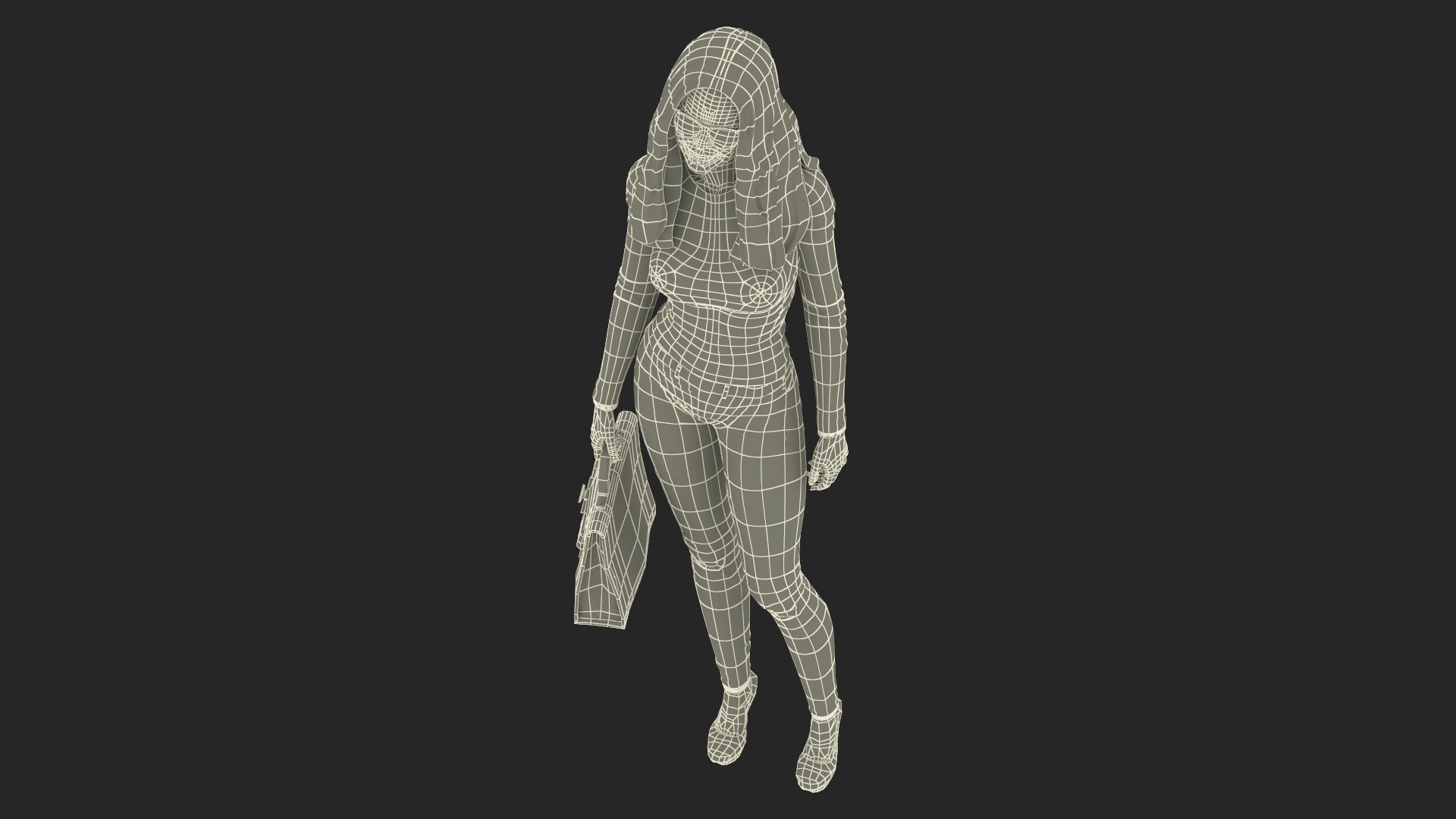 Fashionable European Woman with Handbag 3D model