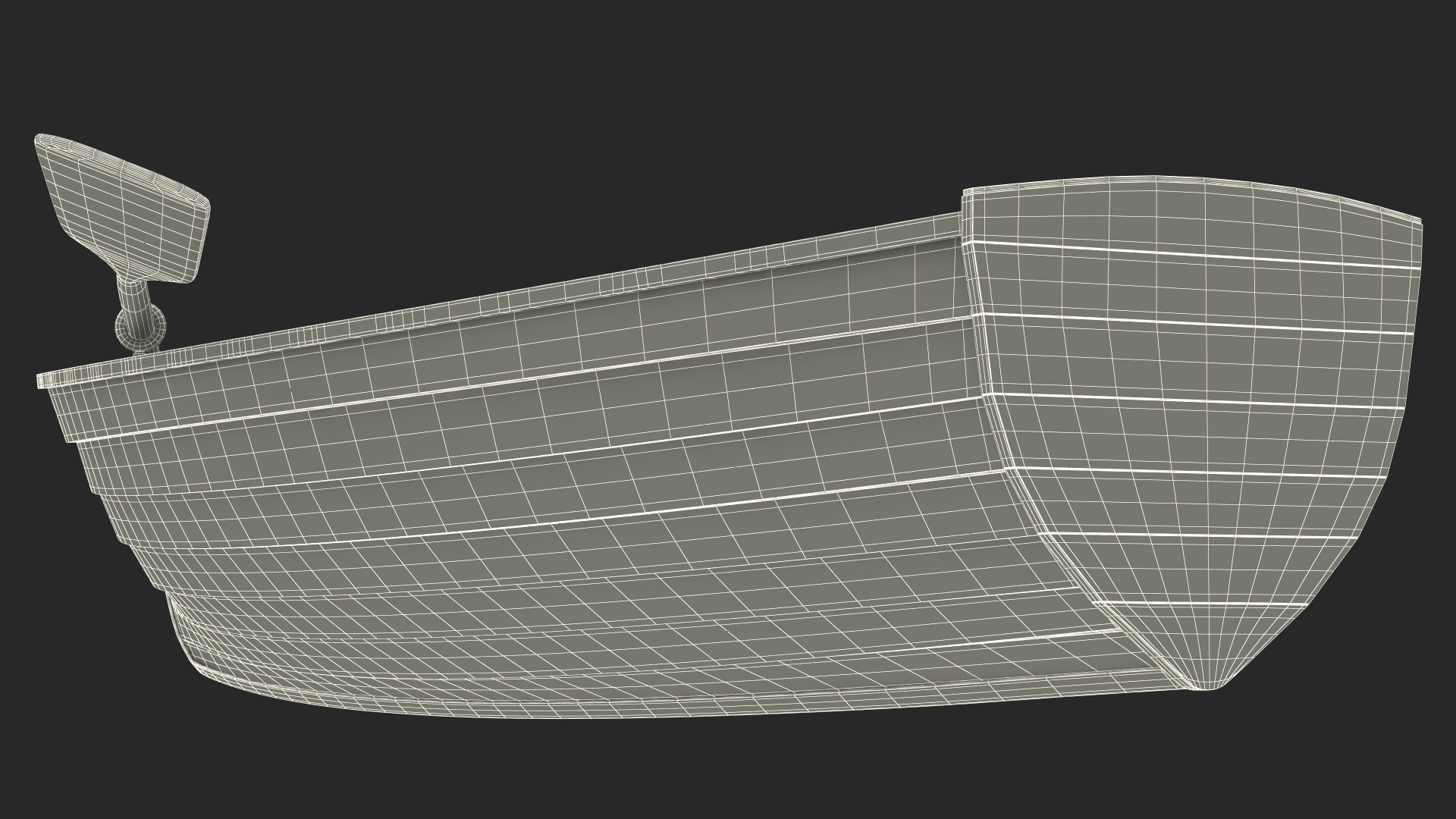 Wooden Rowboat with Oars 3D model
