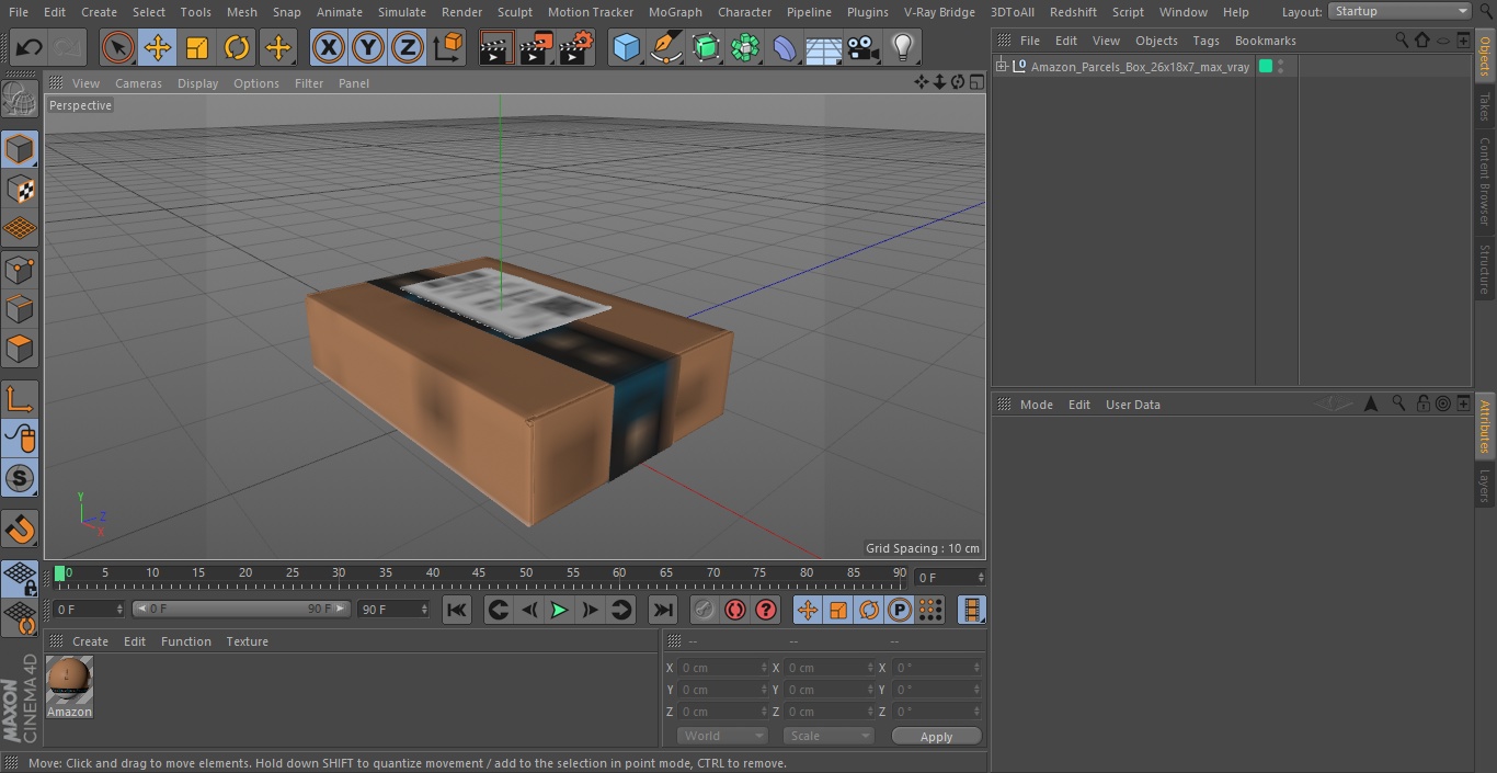 3D Amazon Parcels Box 26x18x7