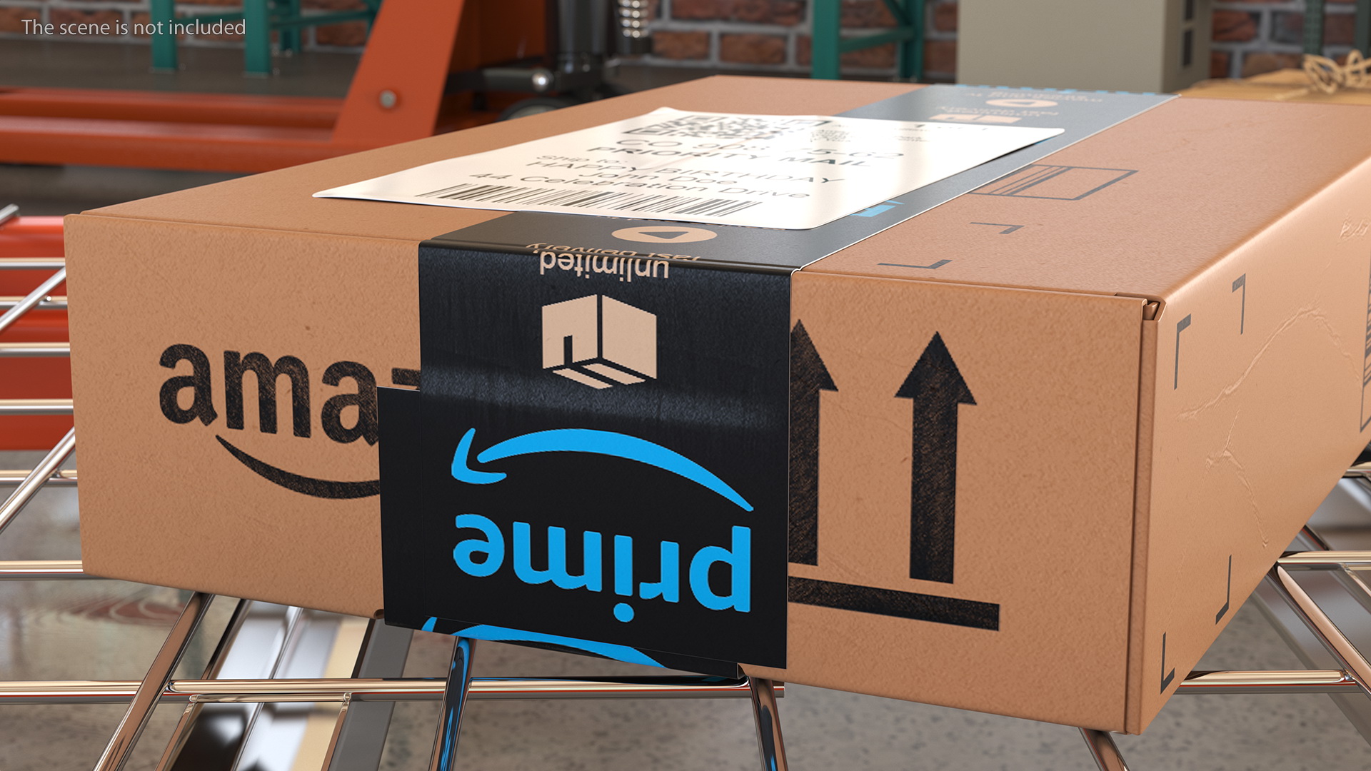3D Amazon Parcels Box 26x18x7
