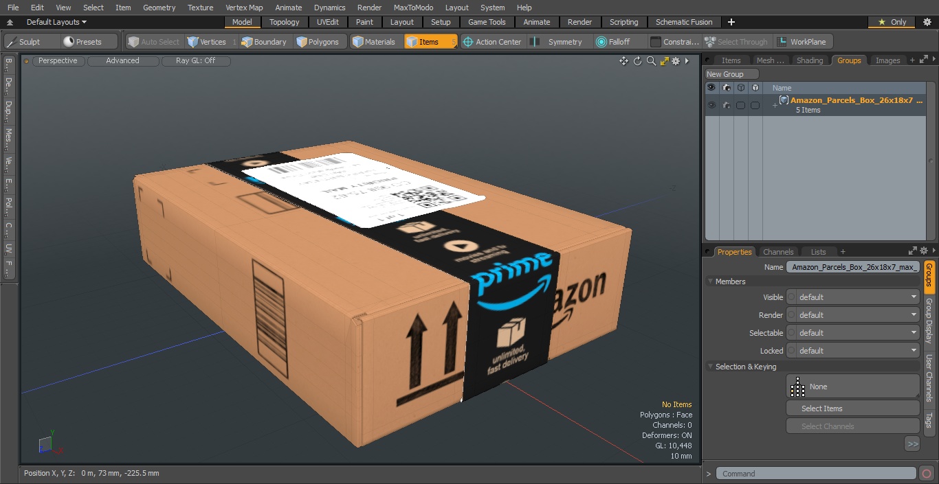 3D Amazon Parcels Box 26x18x7