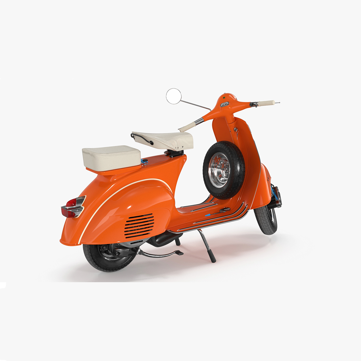 3D Vintage Scooter Orange Rigged for Maya model