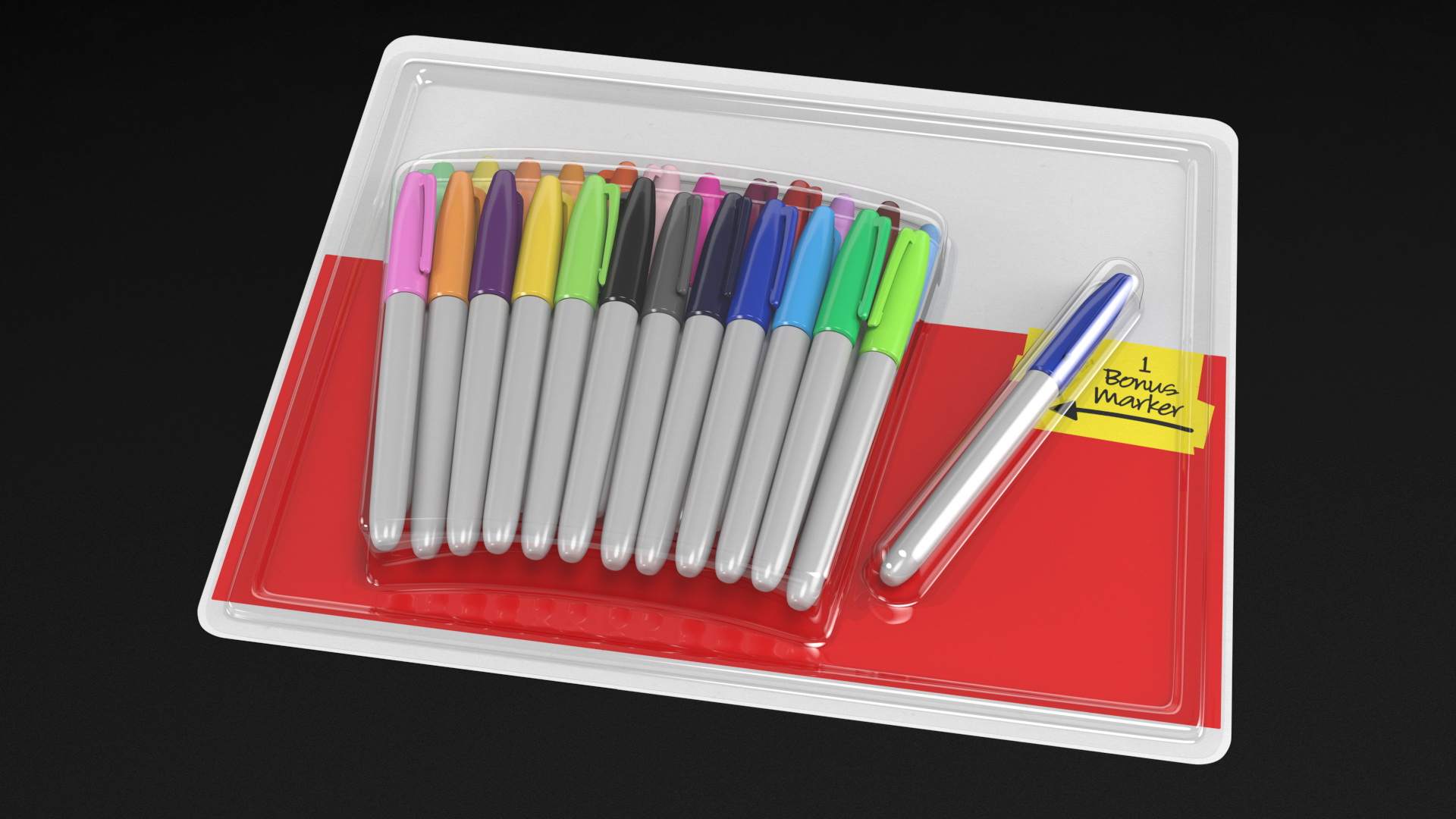 3D Permanent Markers 24 Assorted Colors