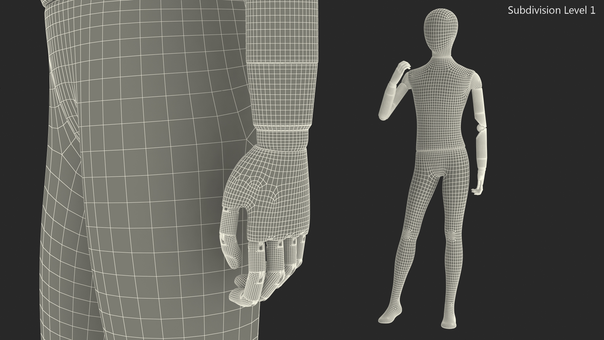 Flexible Child Mannequin Standing Pose Black 3D model