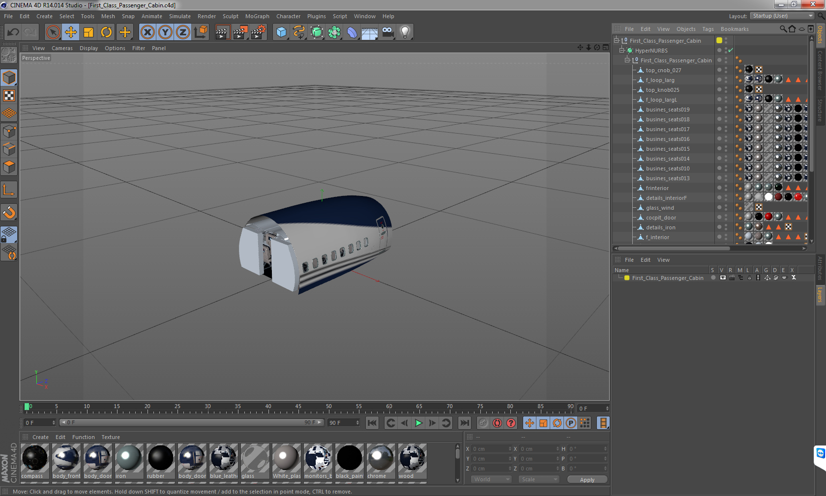 First Class Passenger Cabin 3D