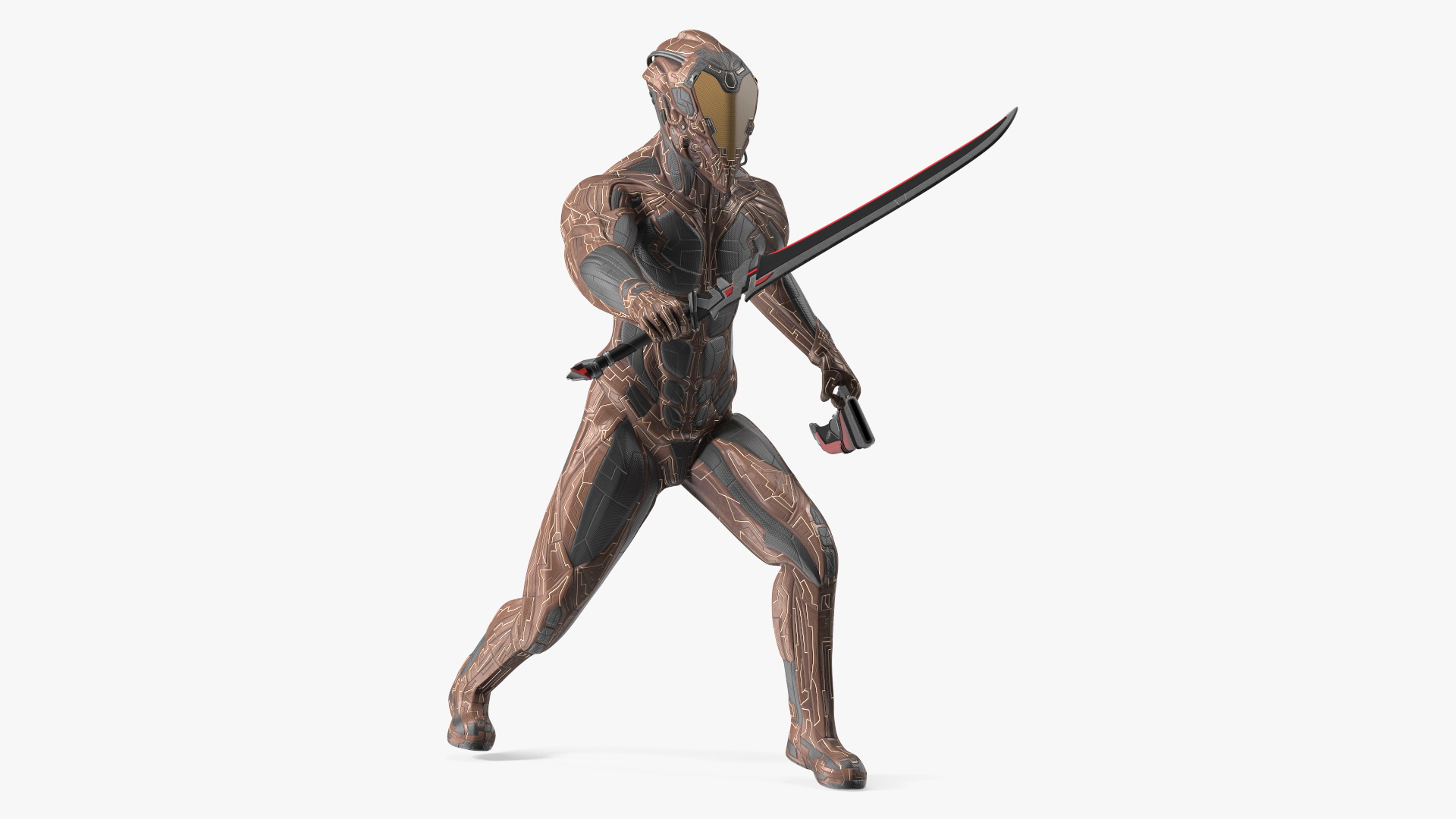 Futuristic Armored Soldier with Energy Blade 3D model