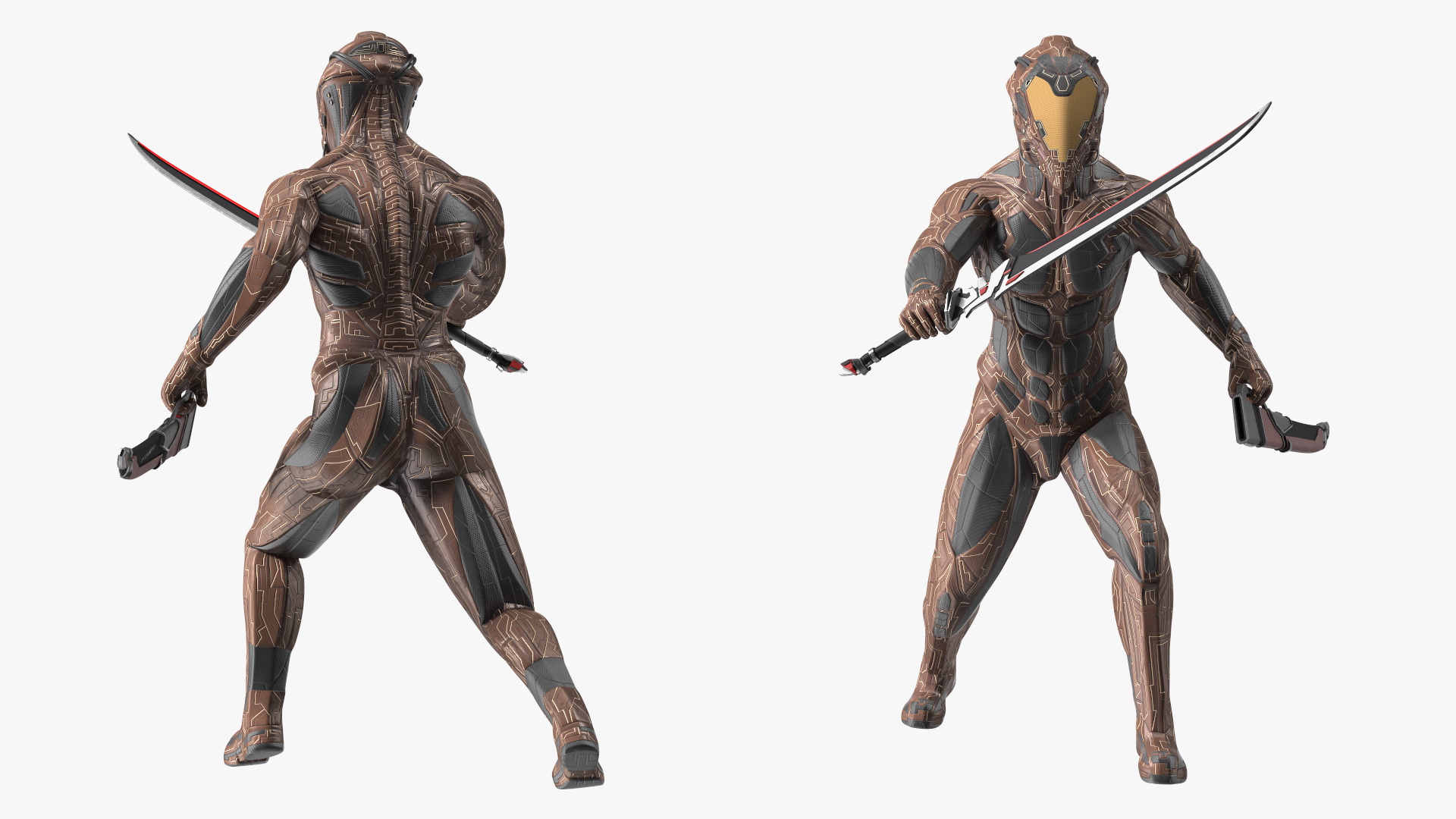 Futuristic Armored Soldier with Energy Blade 3D model
