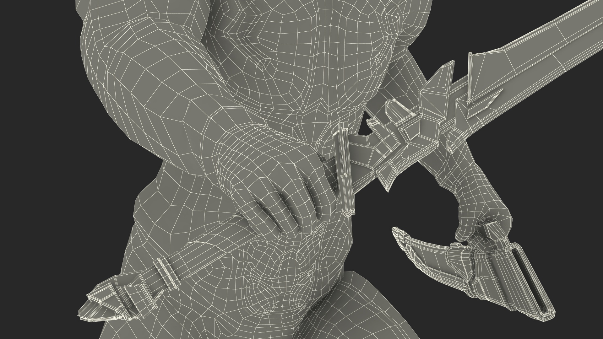 Futuristic Armored Soldier with Energy Blade 3D model