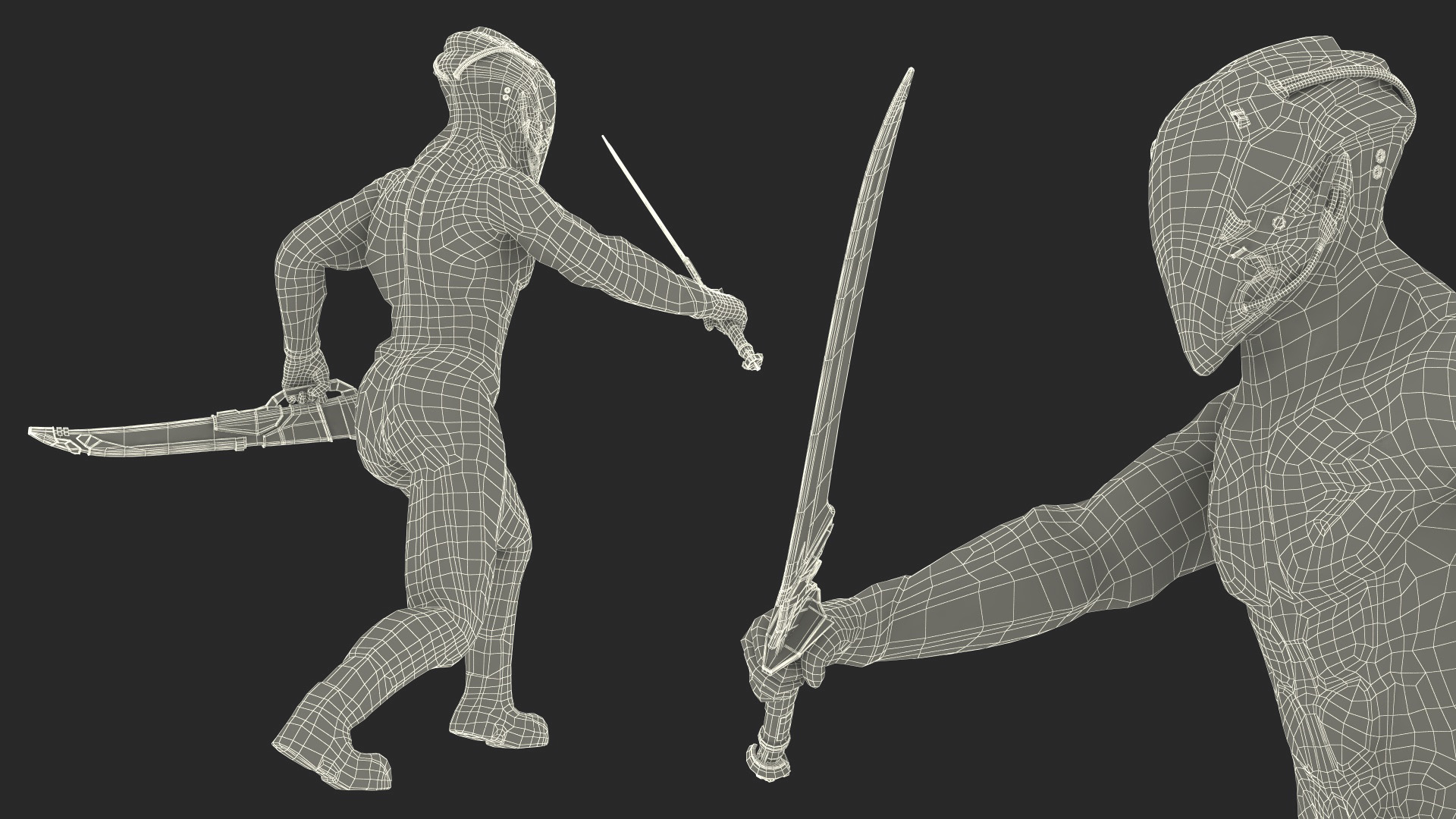 Futuristic Armored Soldier with Energy Blade 3D model