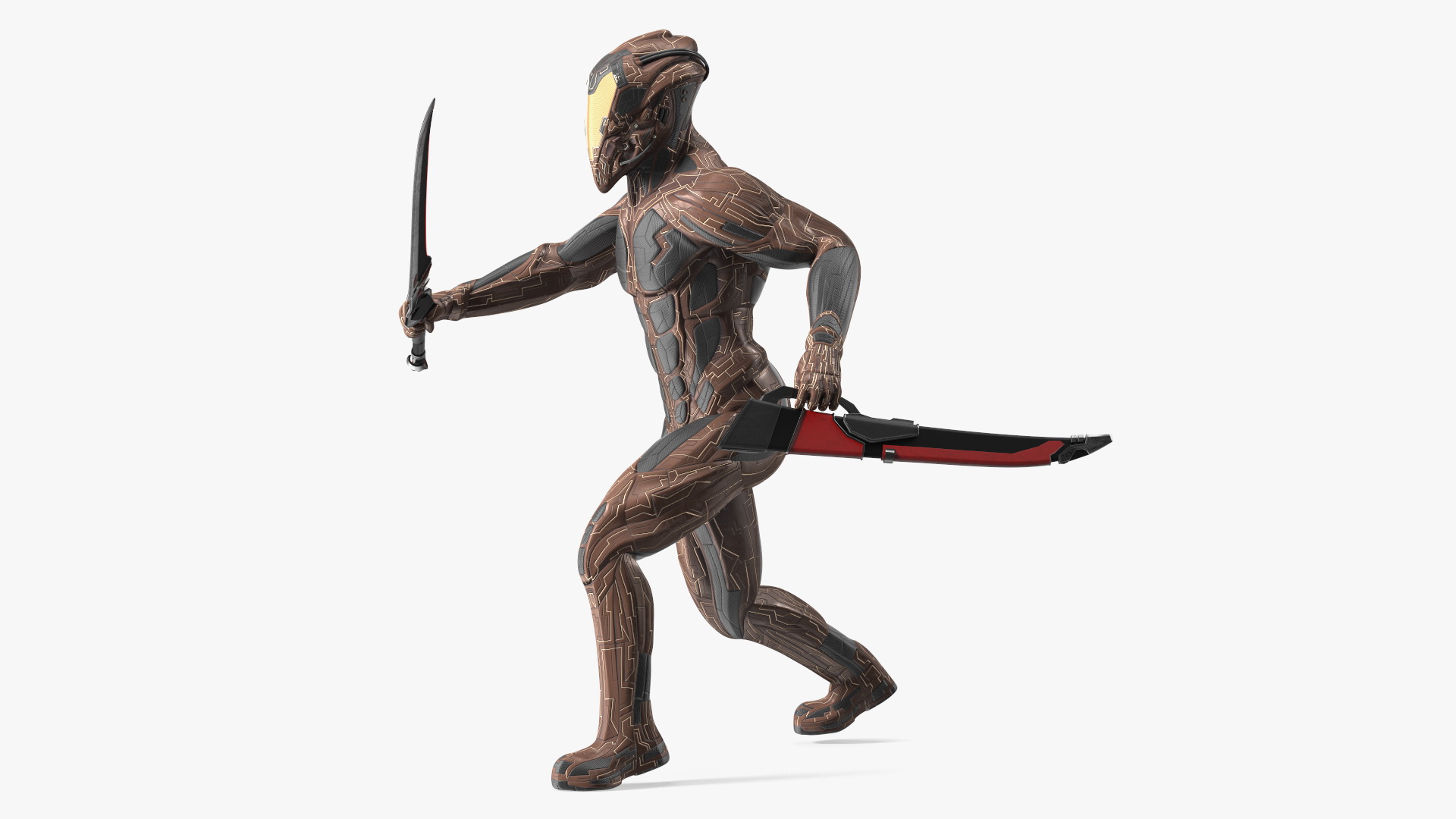 Futuristic Armored Soldier with Energy Blade 3D model