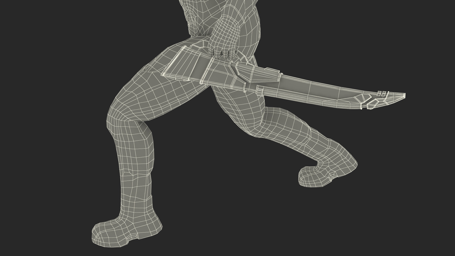 Futuristic Armored Soldier with Energy Blade 3D model