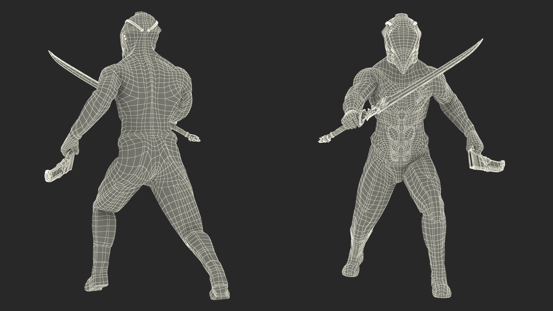 Futuristic Armored Soldier with Energy Blade 3D model