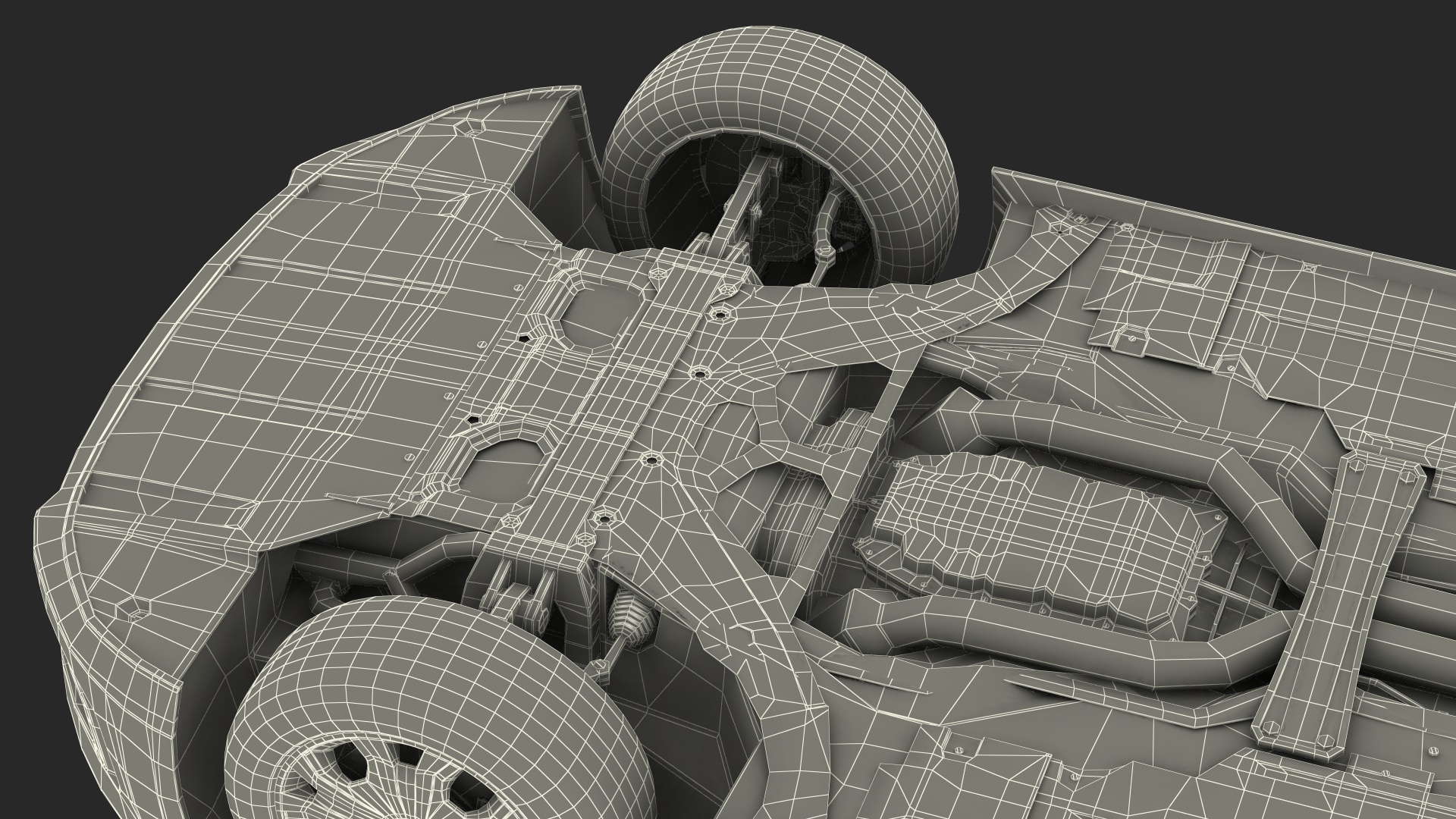3D Ford Transit Connect Barn Doors Gray Rigged model