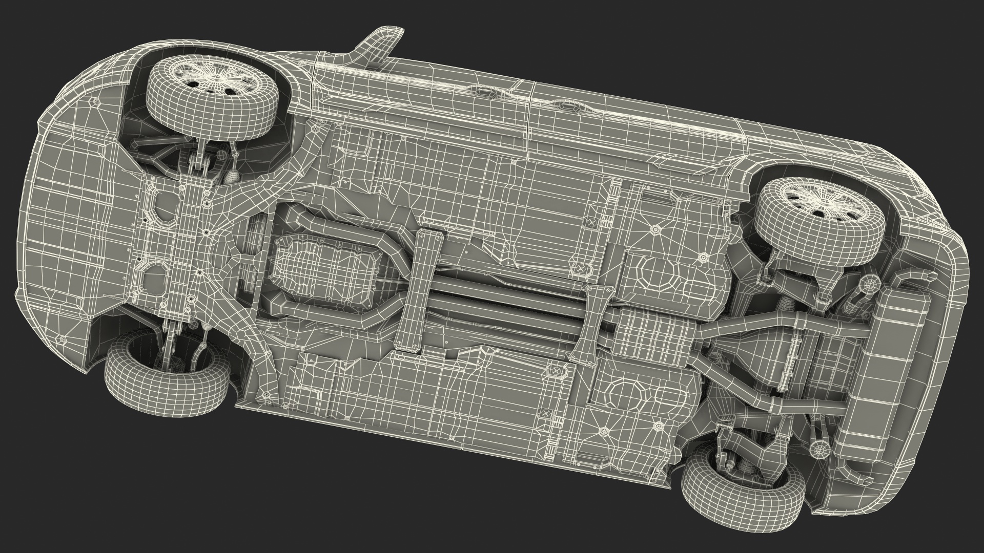 3D Ford Transit Connect Barn Doors Gray Rigged model
