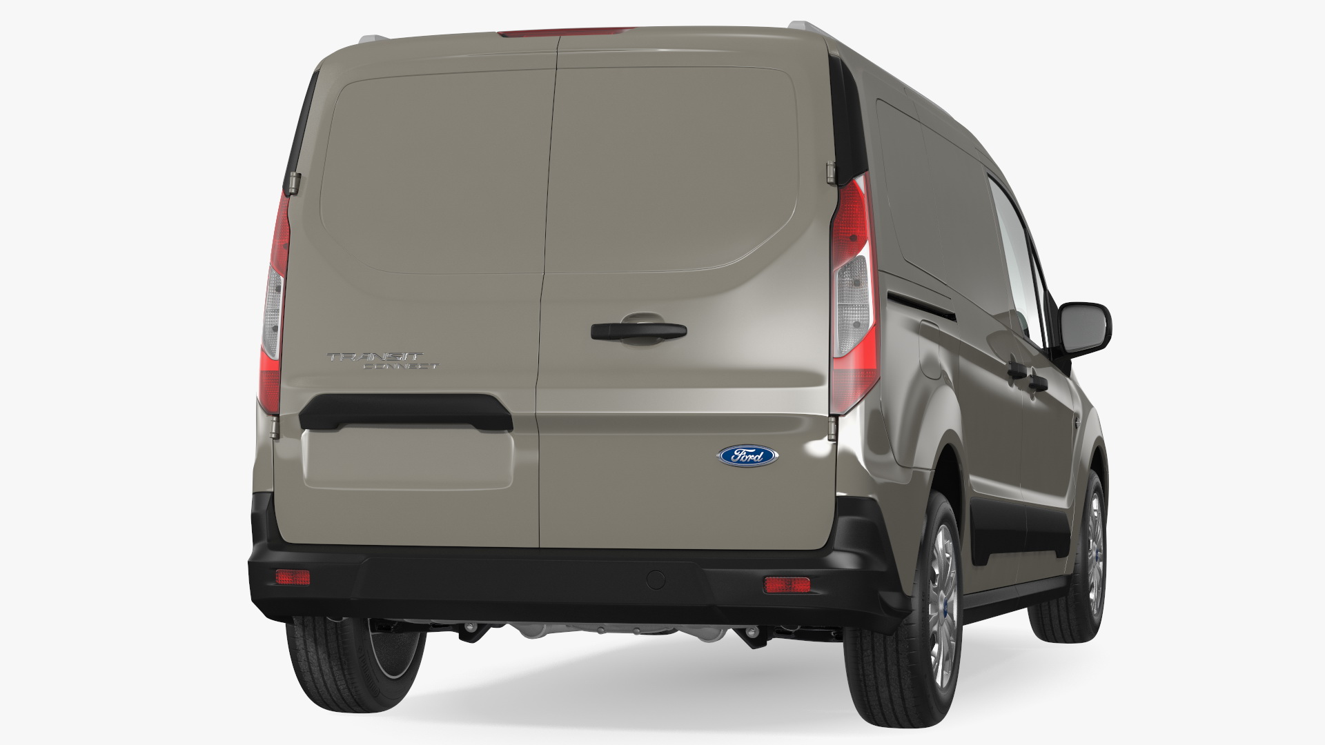 3D Ford Transit Connect Barn Doors Gray Rigged model