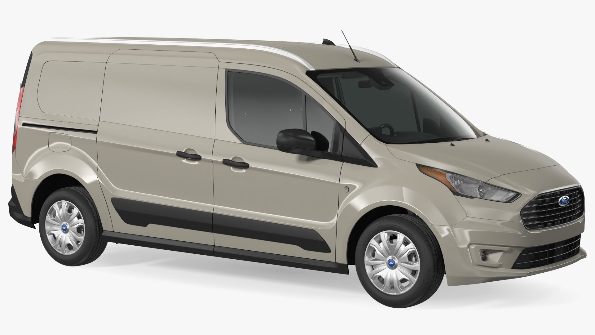 3D Ford Transit Connect Barn Doors Gray Rigged model