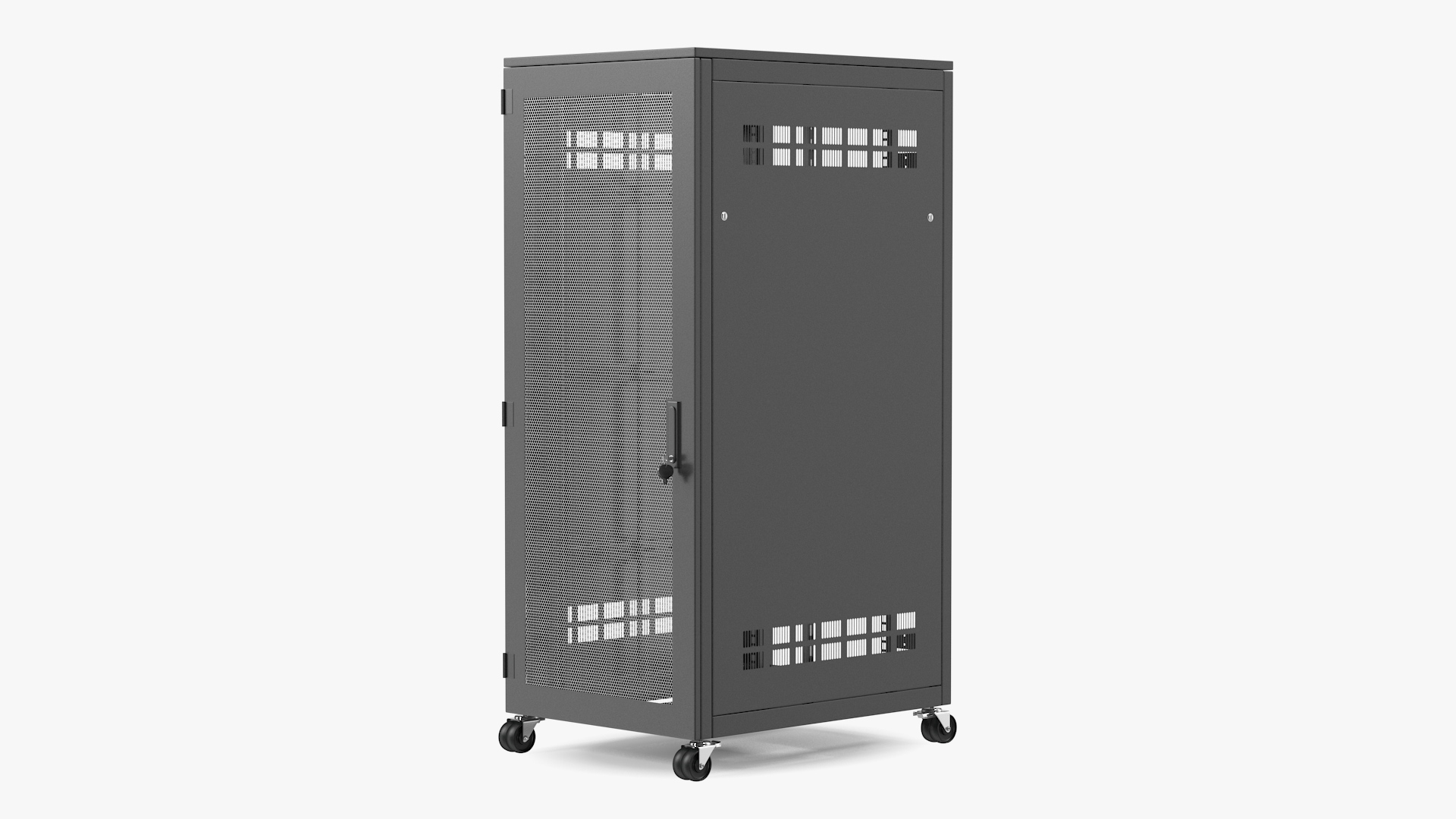Black 33U Floor Standing Rack Cabinet 3D