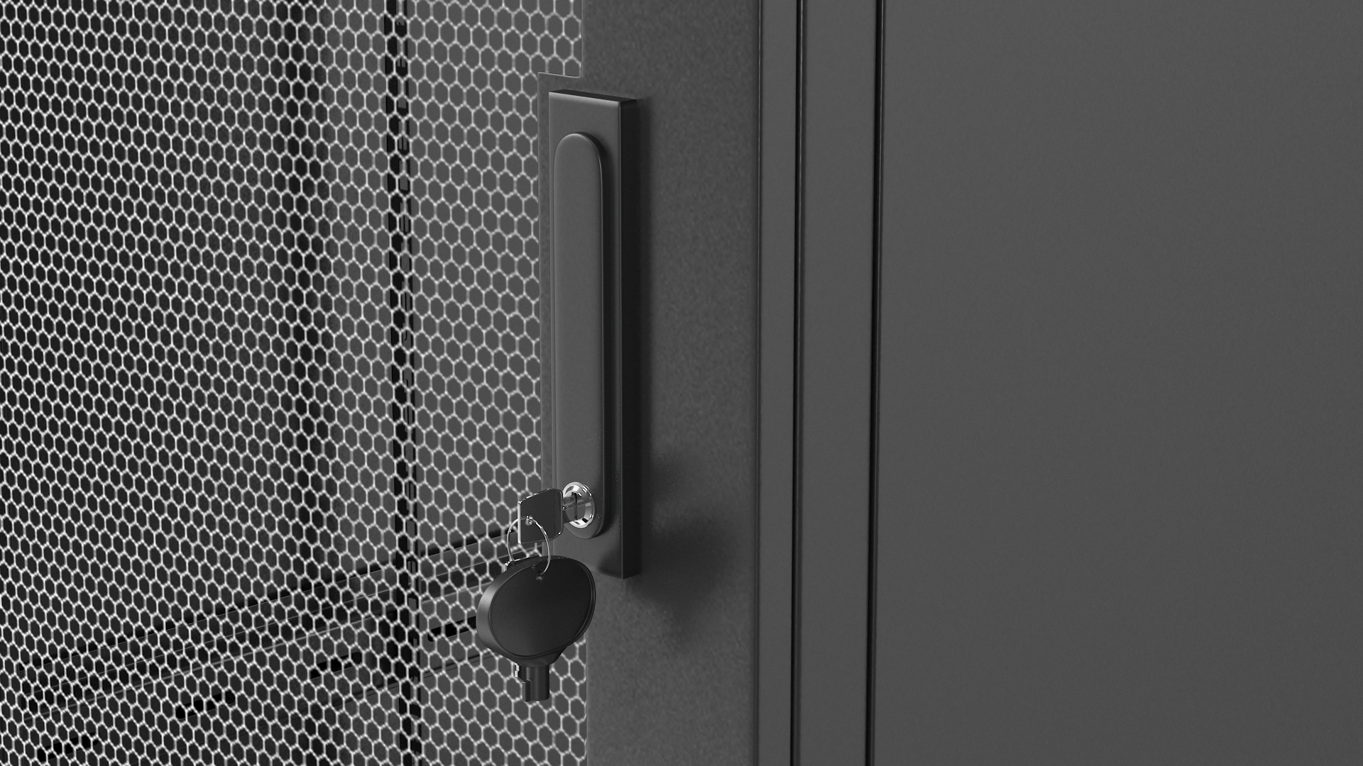 Black 33U Floor Standing Rack Cabinet 3D
