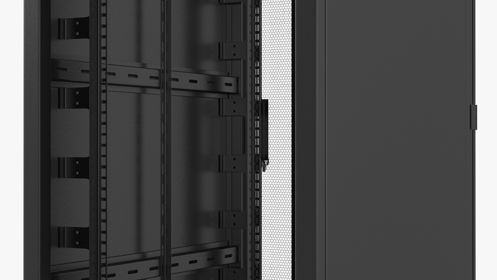 Black 33U Floor Standing Rack Cabinet 3D