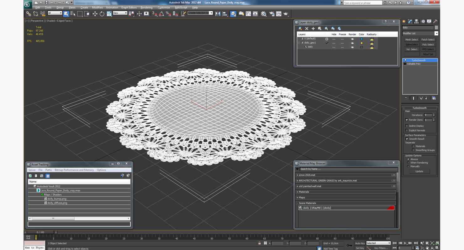 Lace Round Paper Doily 3D