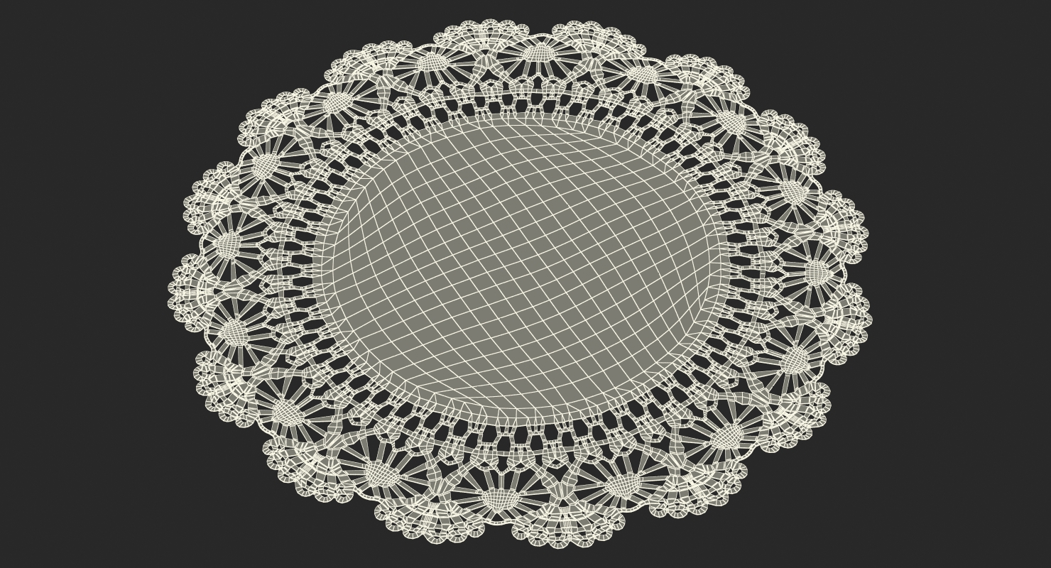 Lace Round Paper Doily 3D