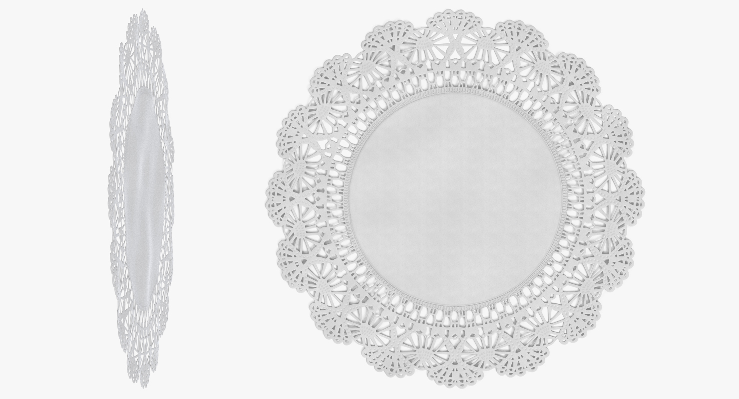 Lace Round Paper Doily 3D