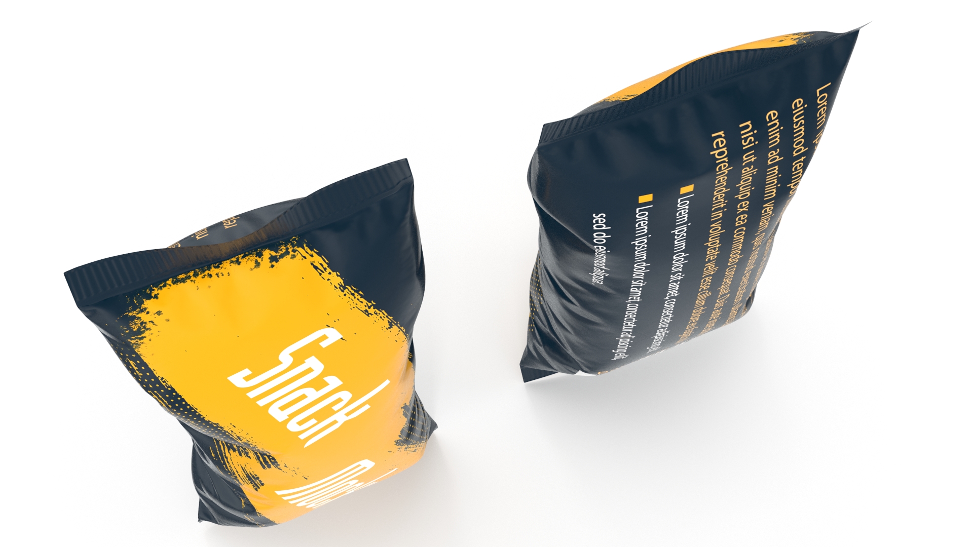 Small Food Package Mockup Yellow 3D