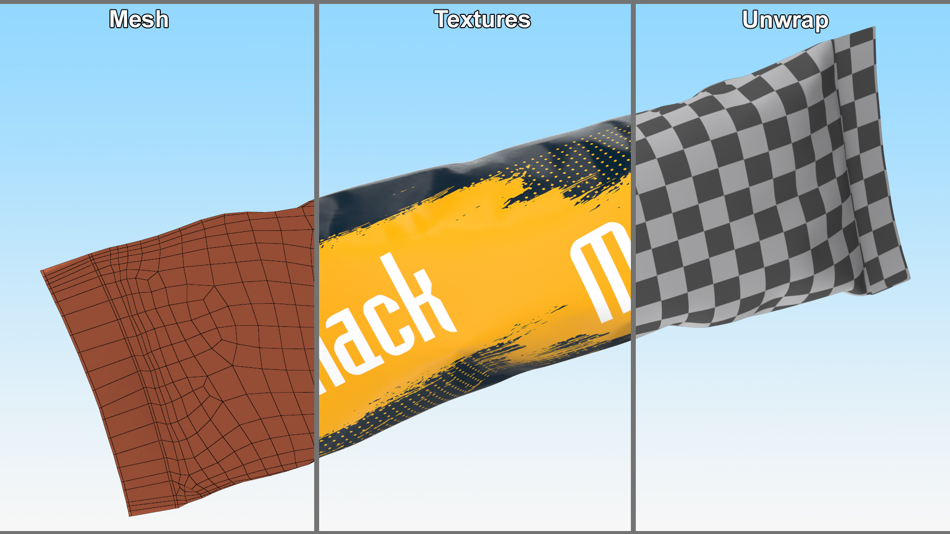 Small Food Package Mockup Yellow 3D