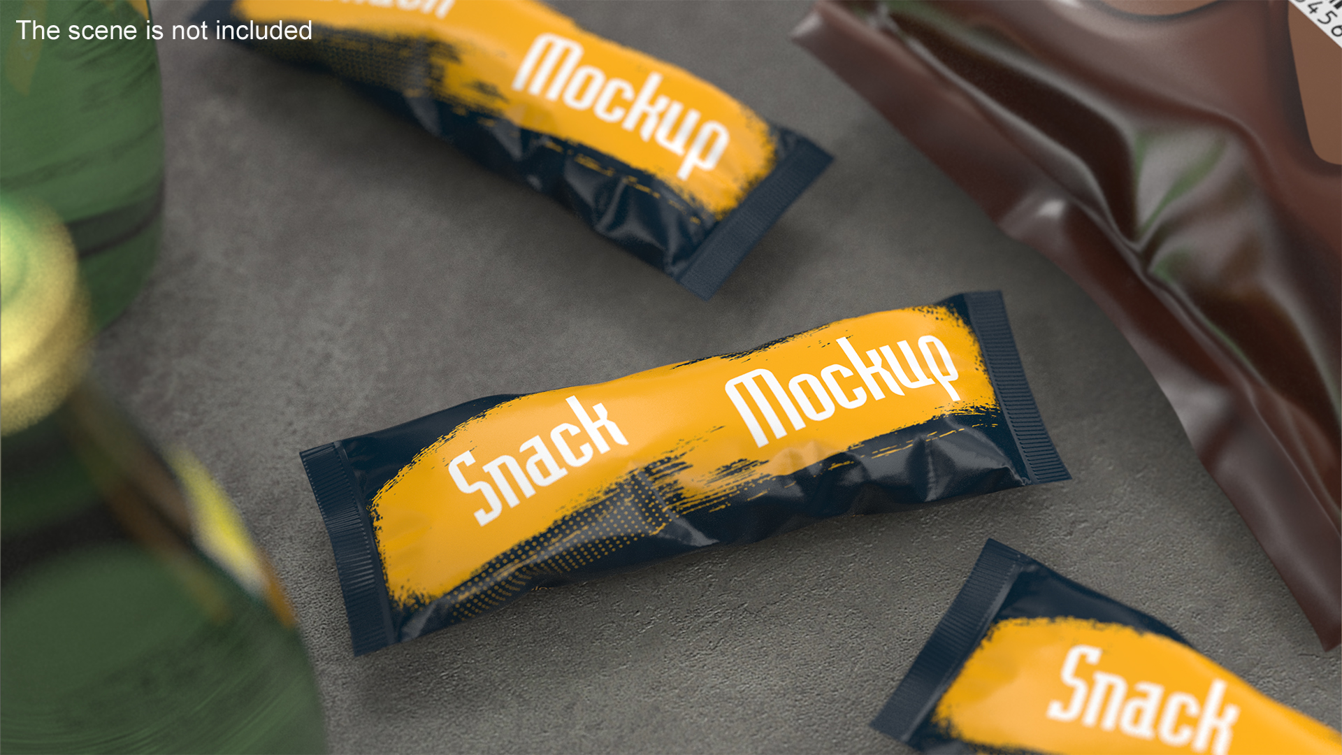 Small Food Package Mockup Yellow 3D