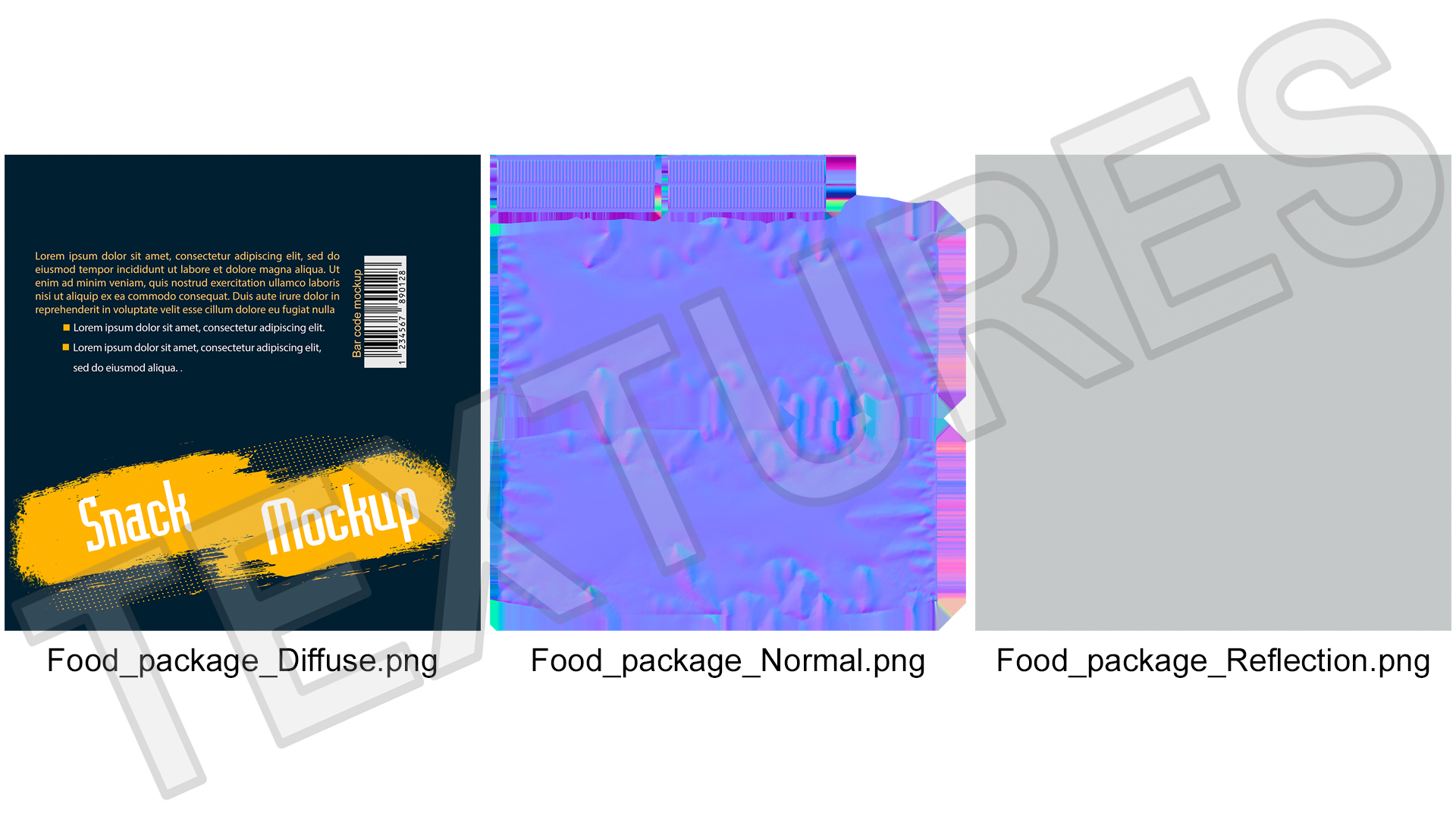 Small Food Package Mockup Yellow 3D