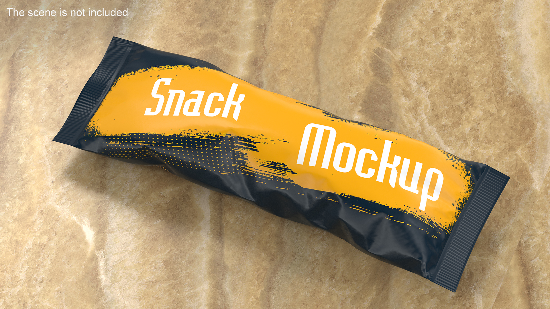 Small Food Package Mockup Yellow 3D