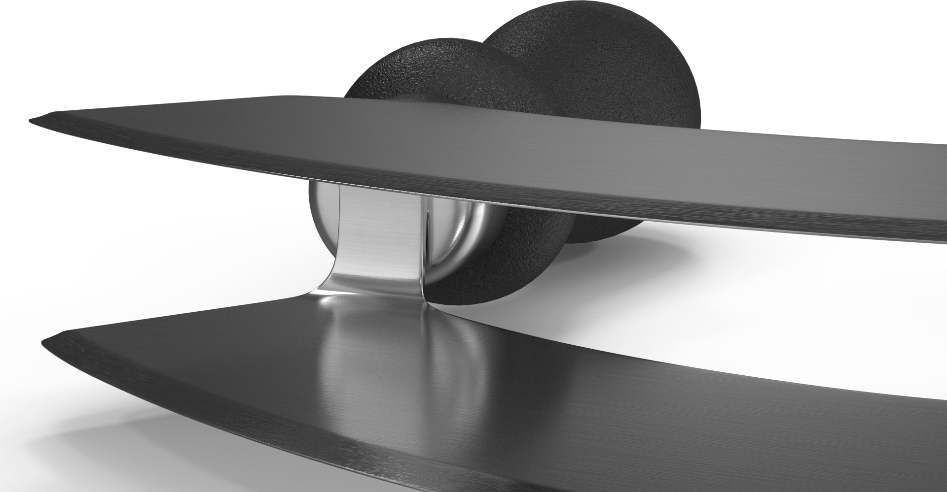 3D model Mezzaluna with Two Blades and Plastic Handles