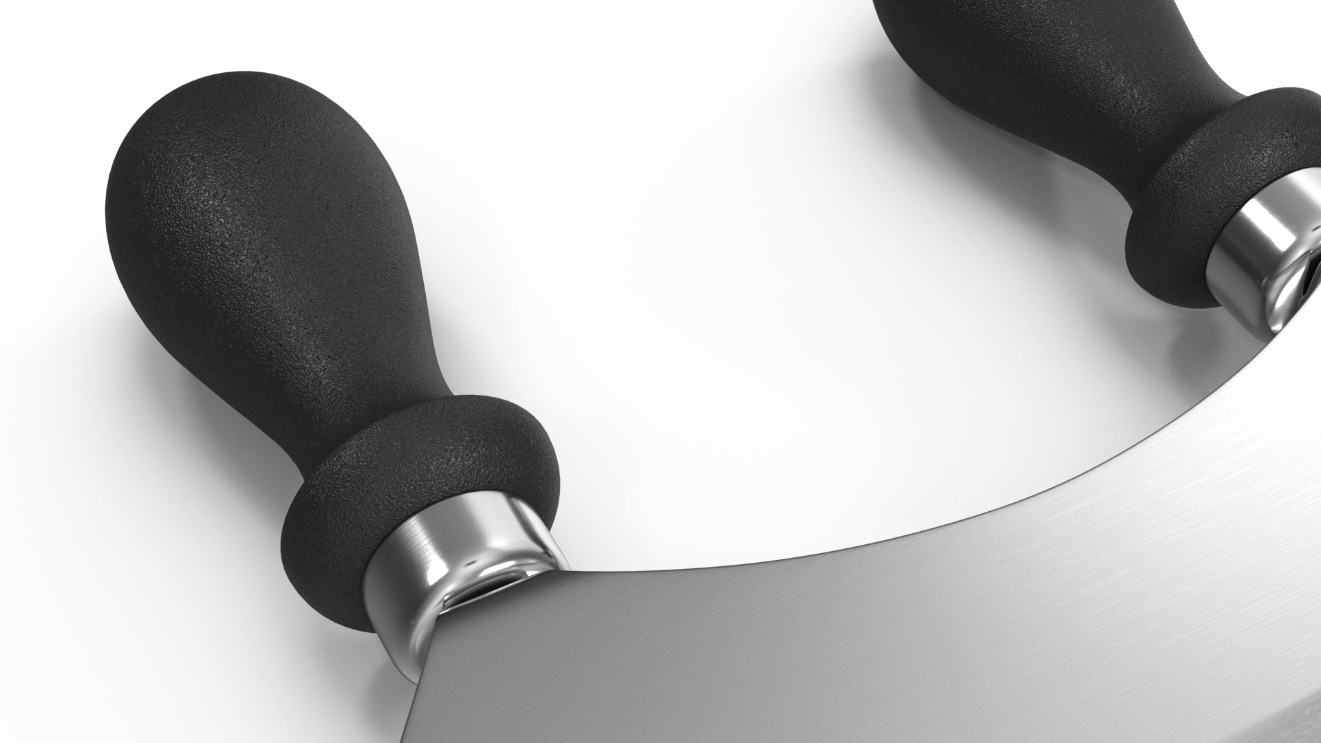 3D model Mezzaluna with Two Blades and Plastic Handles
