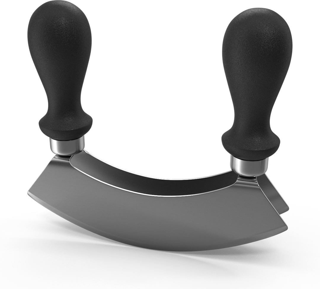 3D model Mezzaluna with Two Blades and Plastic Handles