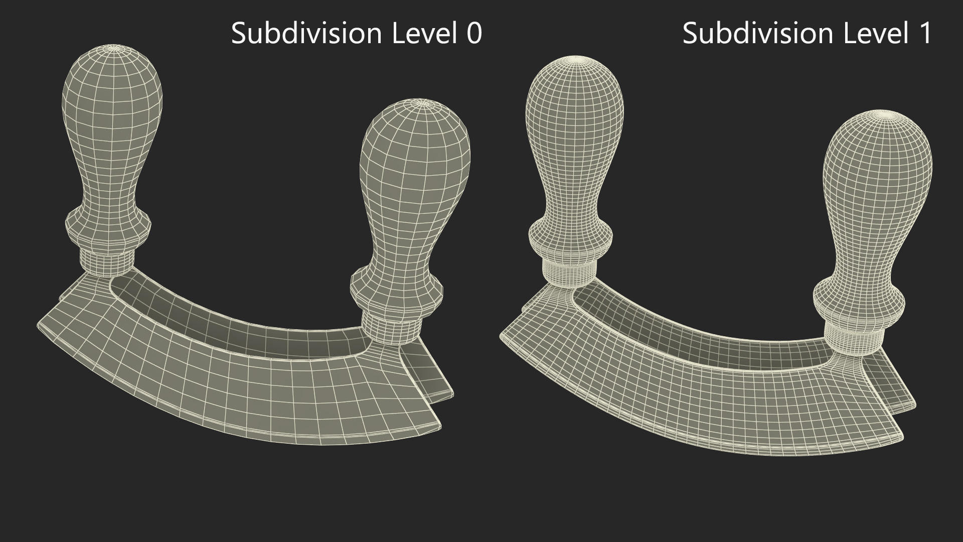 3D model Mezzaluna with Two Blades and Plastic Handles